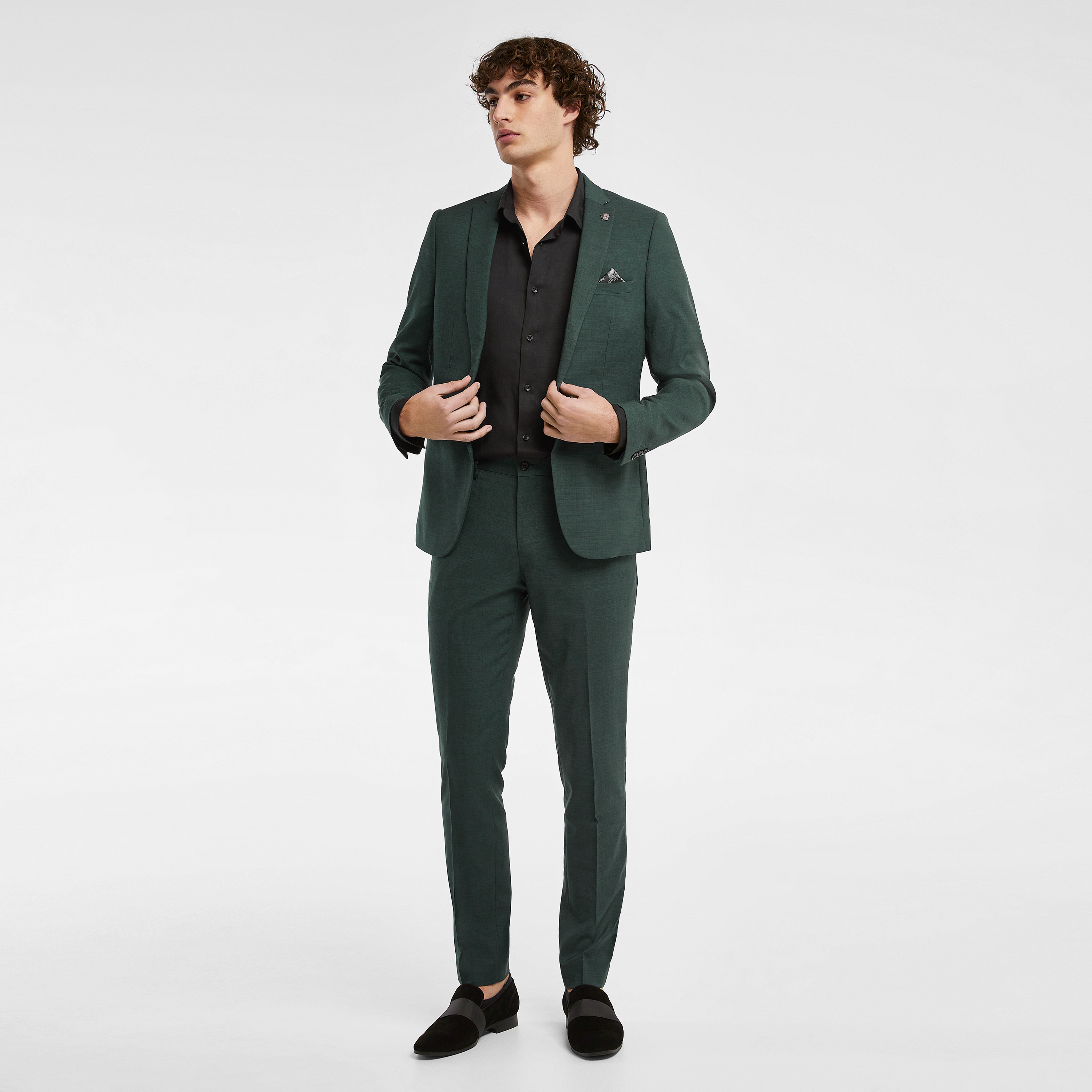 Teal Lukey Skinny Fit Stretch Suit Jacket