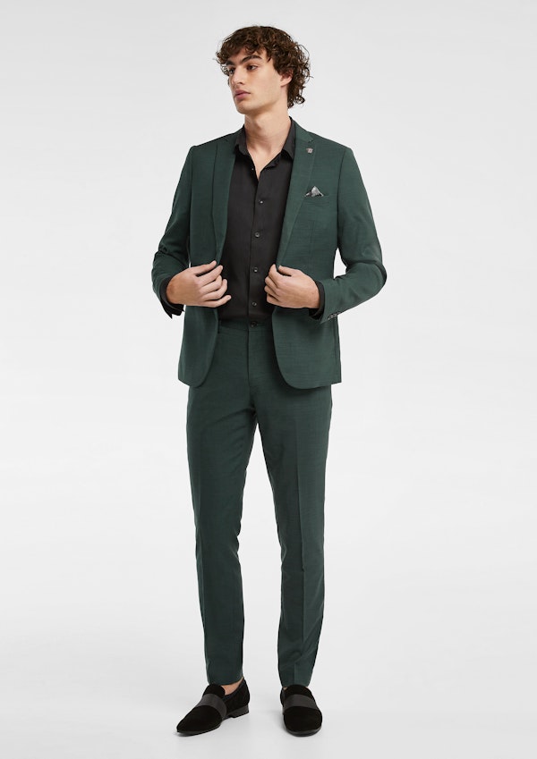 Teal Lukey Skinny Fit Stretch Suit Jacket