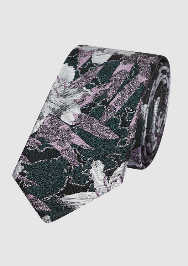 Black Puglia Floral 6.5 Cm Tie