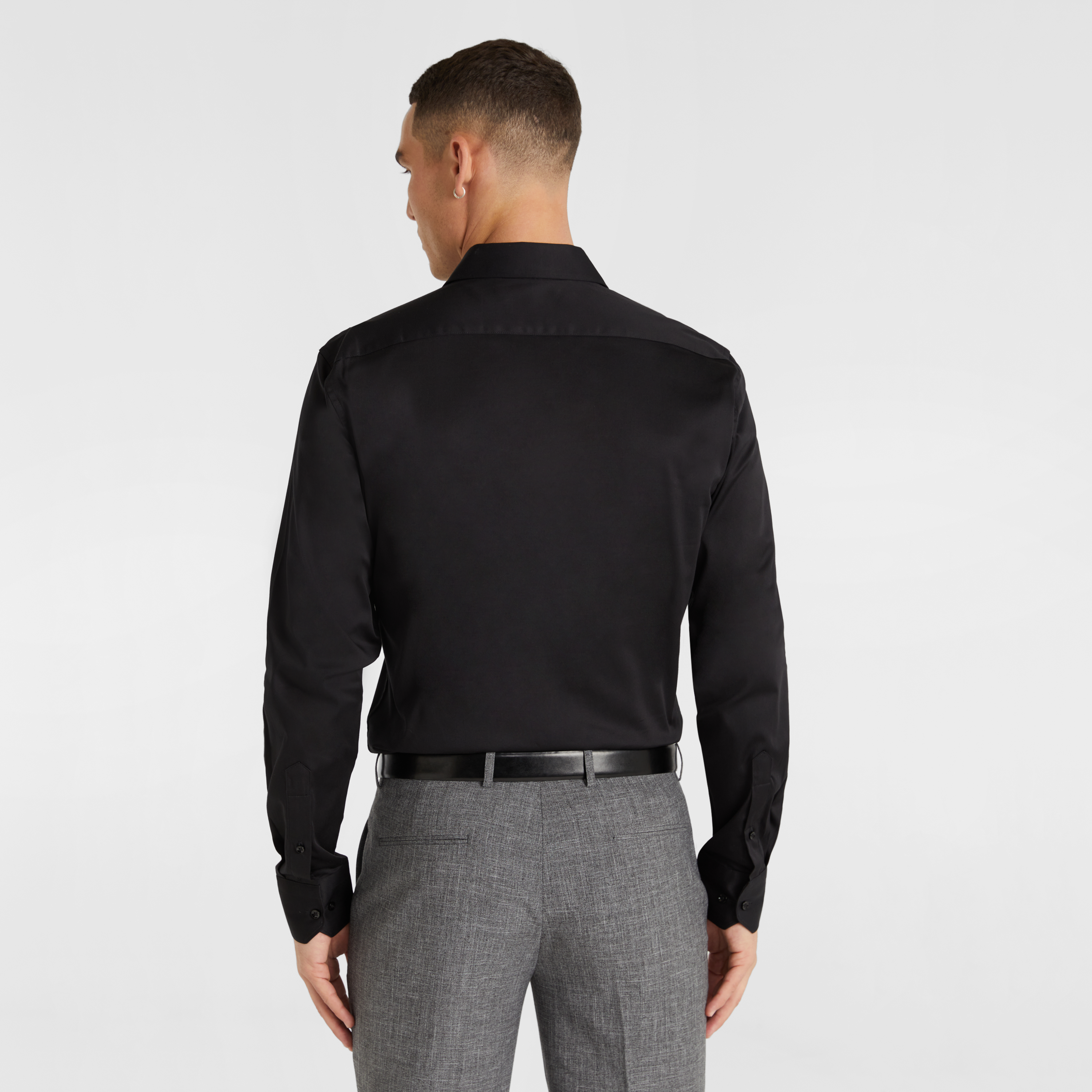 Black Hulk Plain Stretch Muscle Fit Shirt