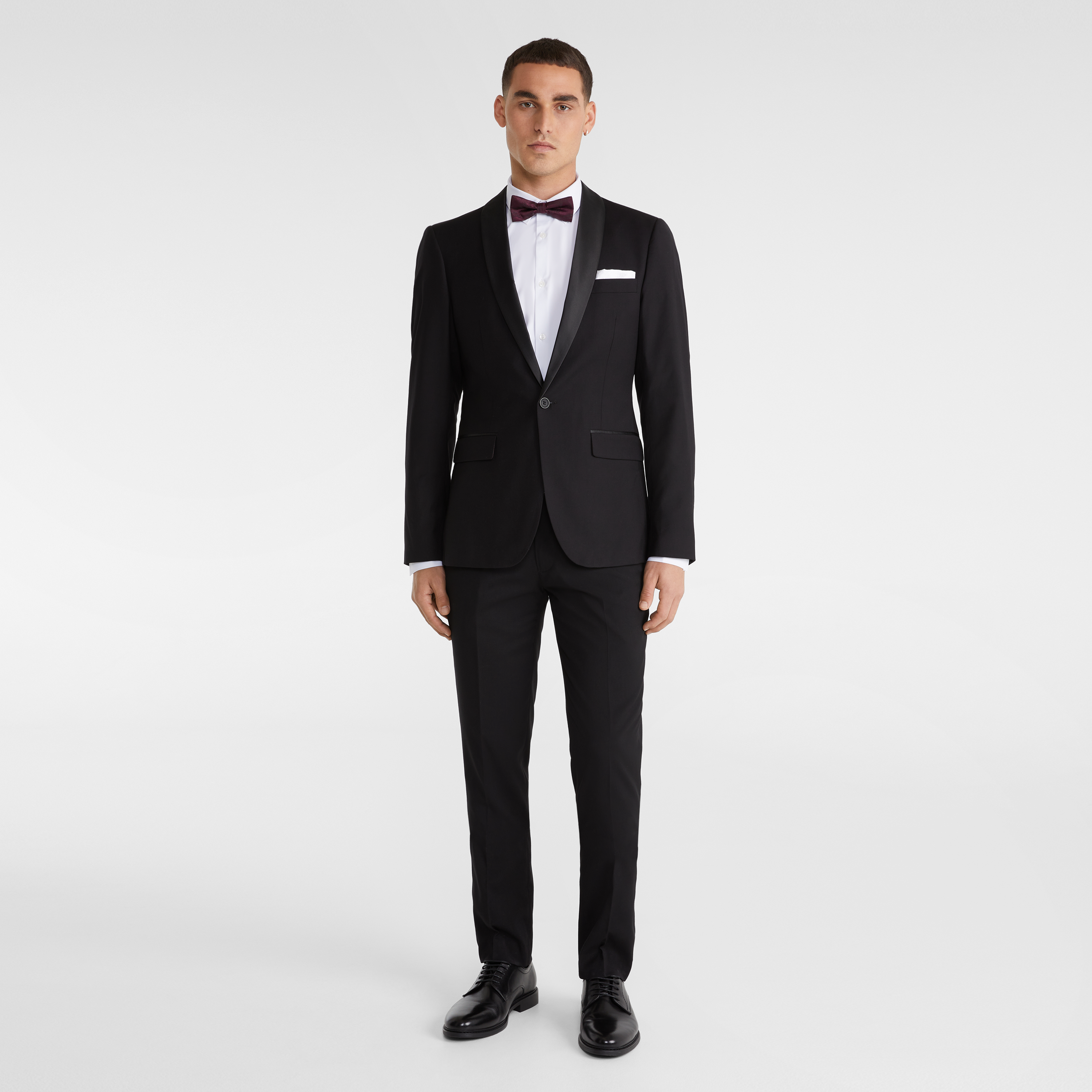 slim fit black suit men's