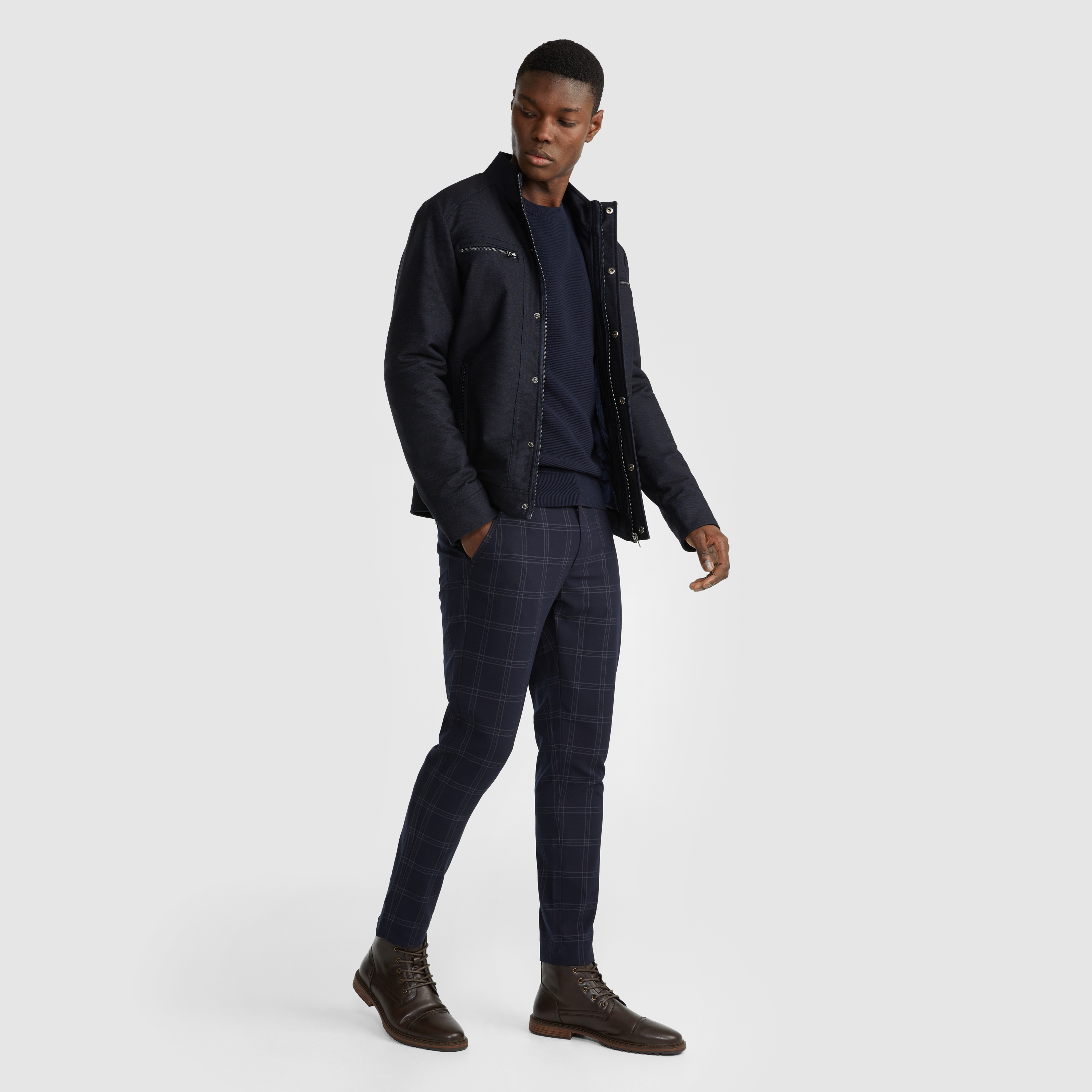 Dark Blue Colt Moto Racer Jacket