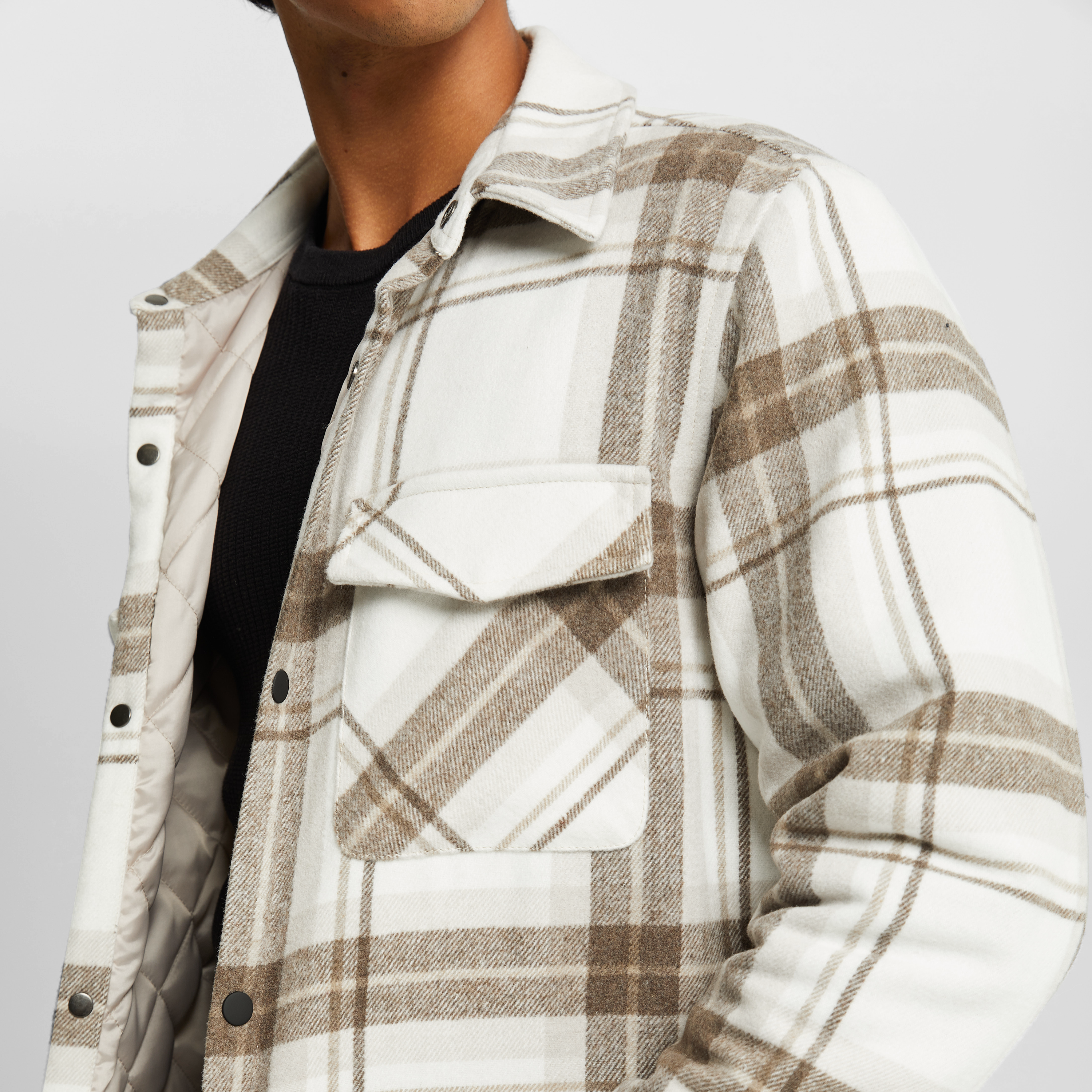 Natural Edmonton Check Shacket