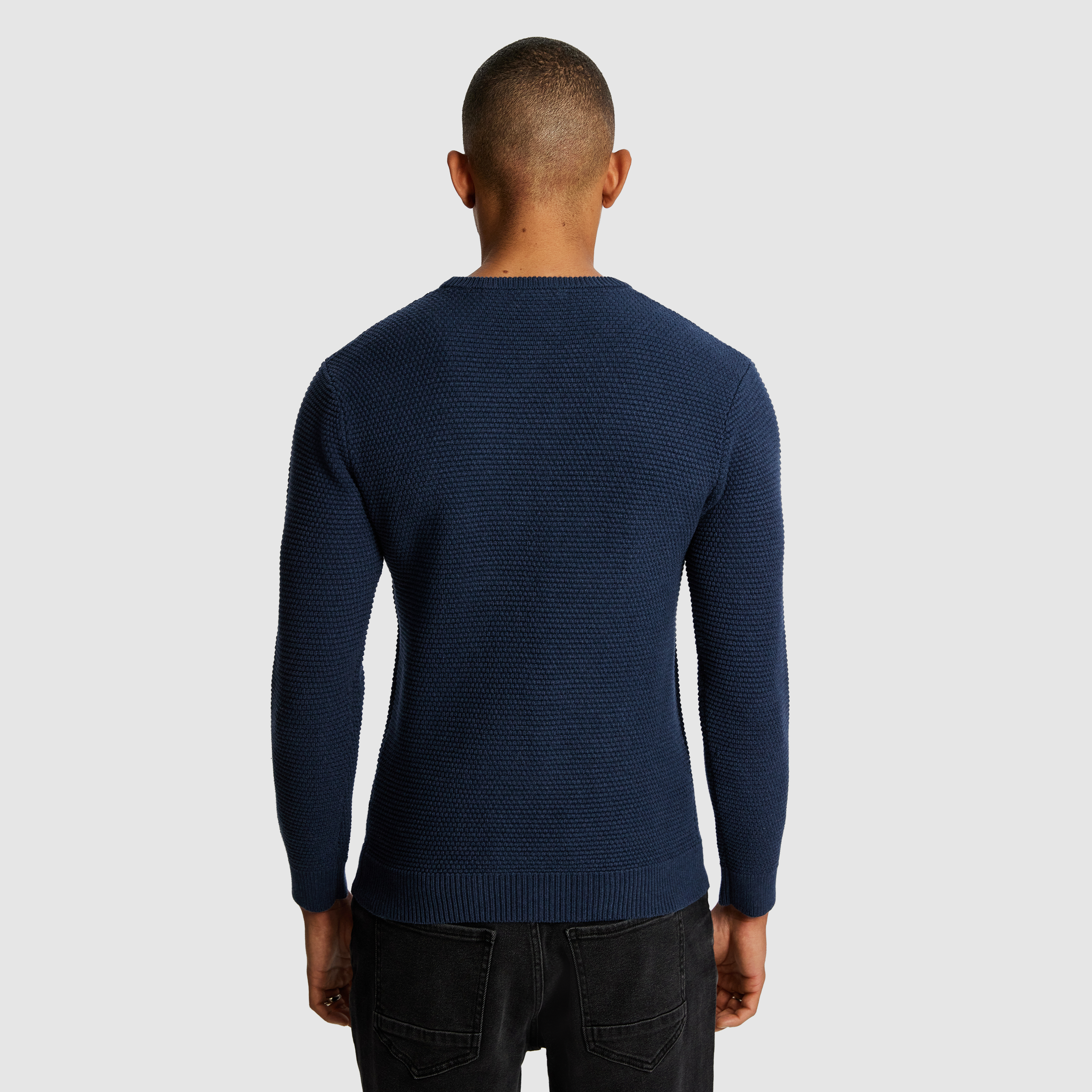 Blue Jayce Crew Neck Knit Jumper