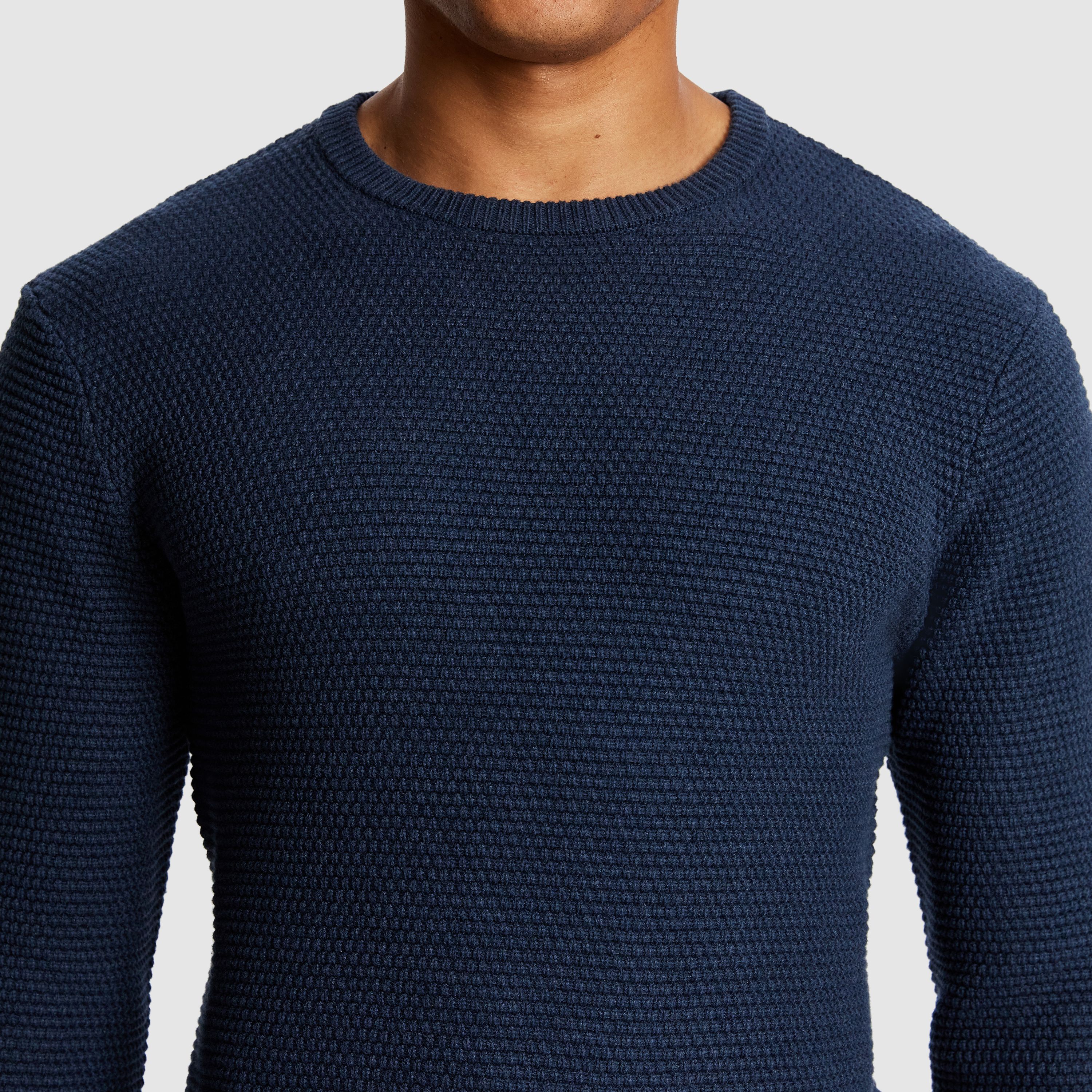 Blue Jayce Crew Neck Knit Jumper