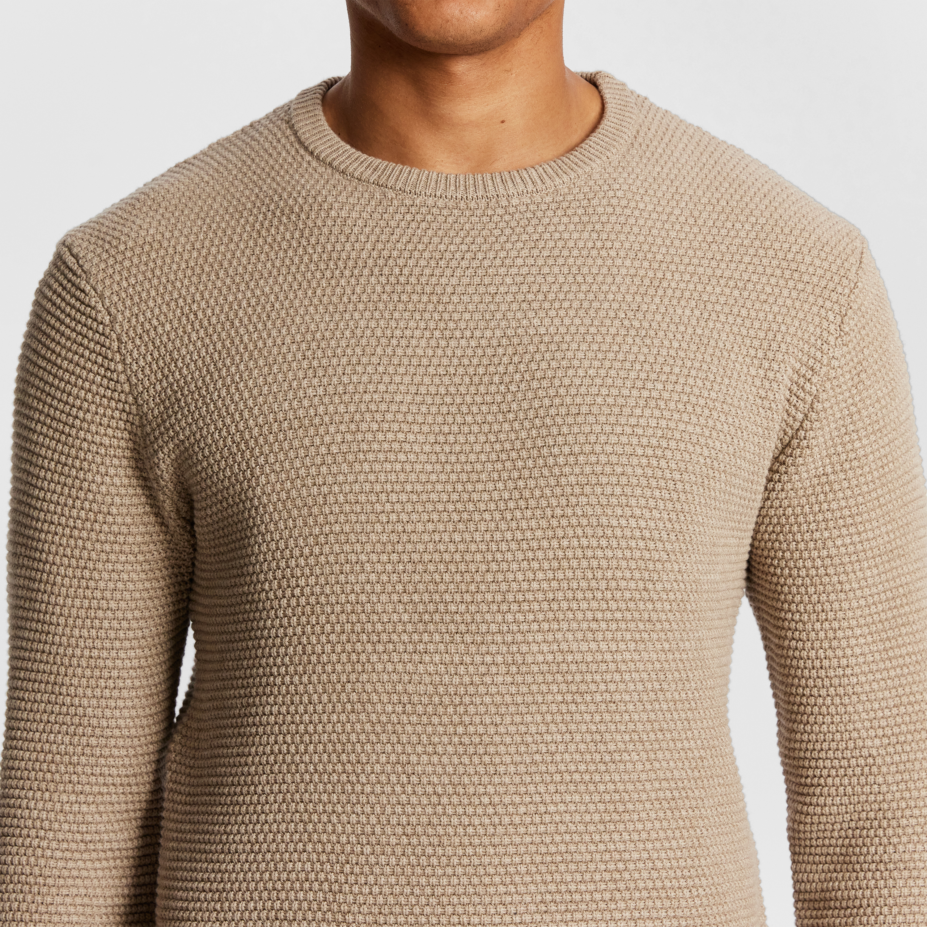 Natural Jayce Crew Neck Knit Jumper