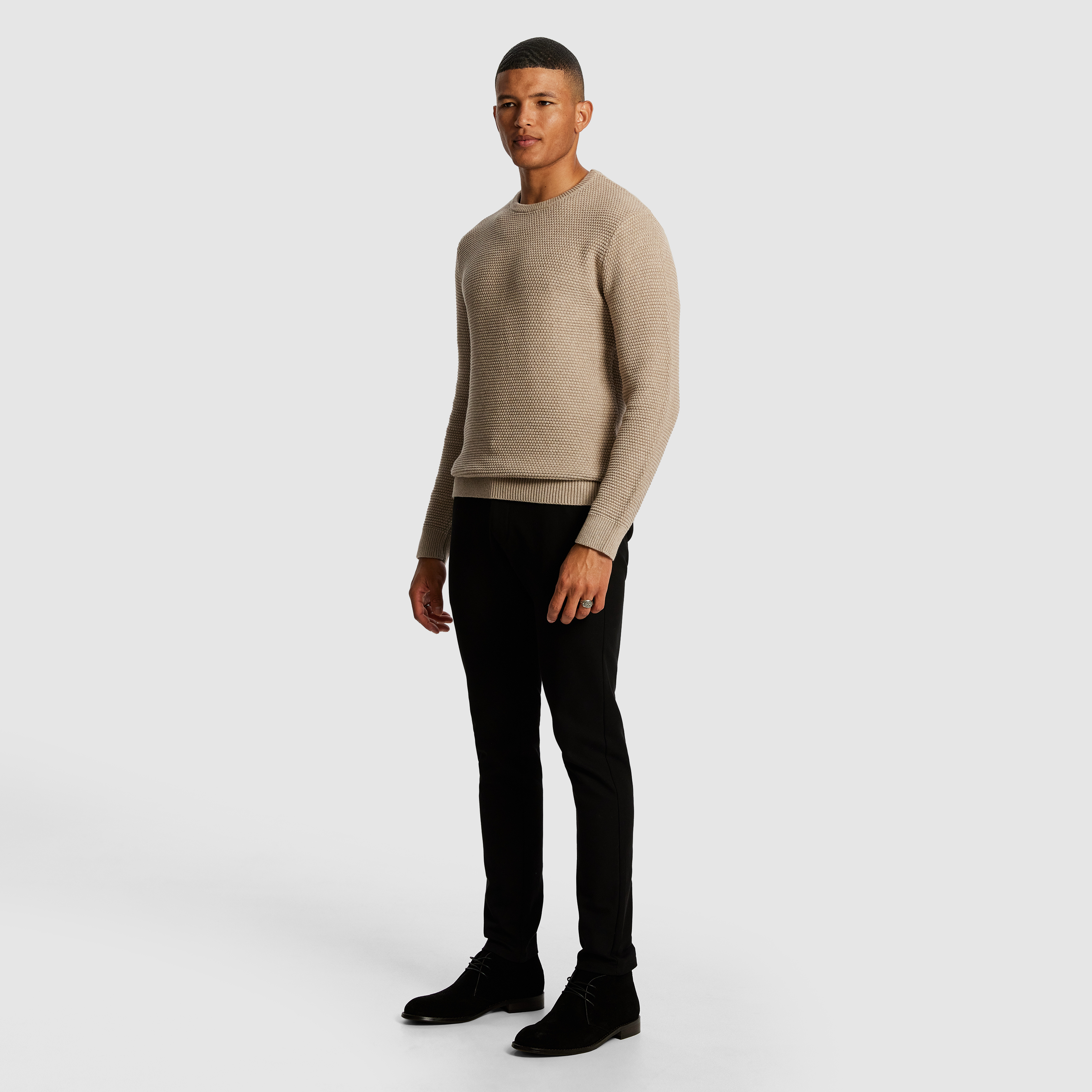 Natural Jayce Crew Neck Knit Jumper