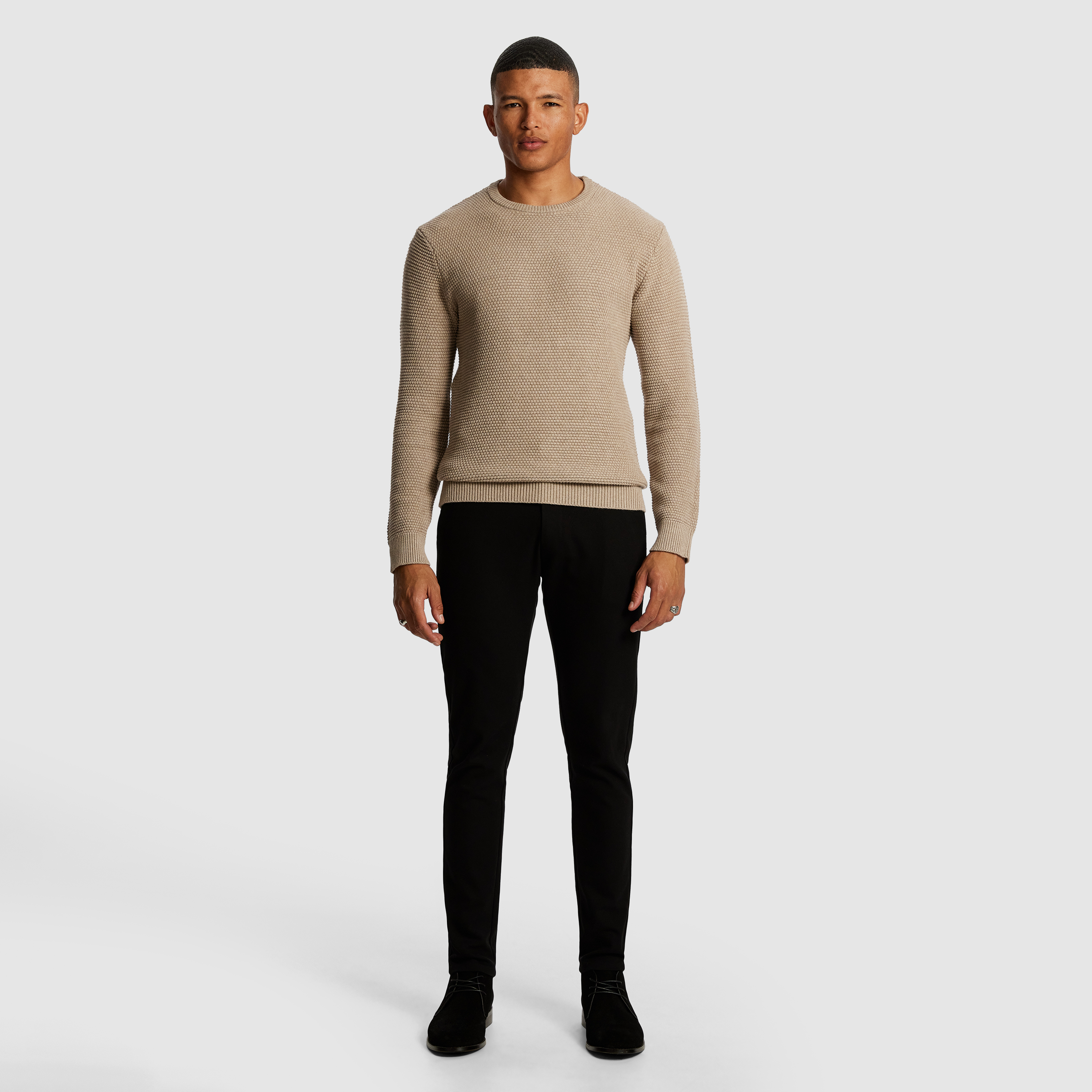 Natural Jayce Crew Neck Knit Jumper