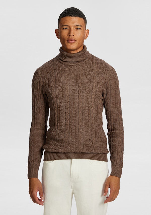Tommy Roll Neck Cable Knit