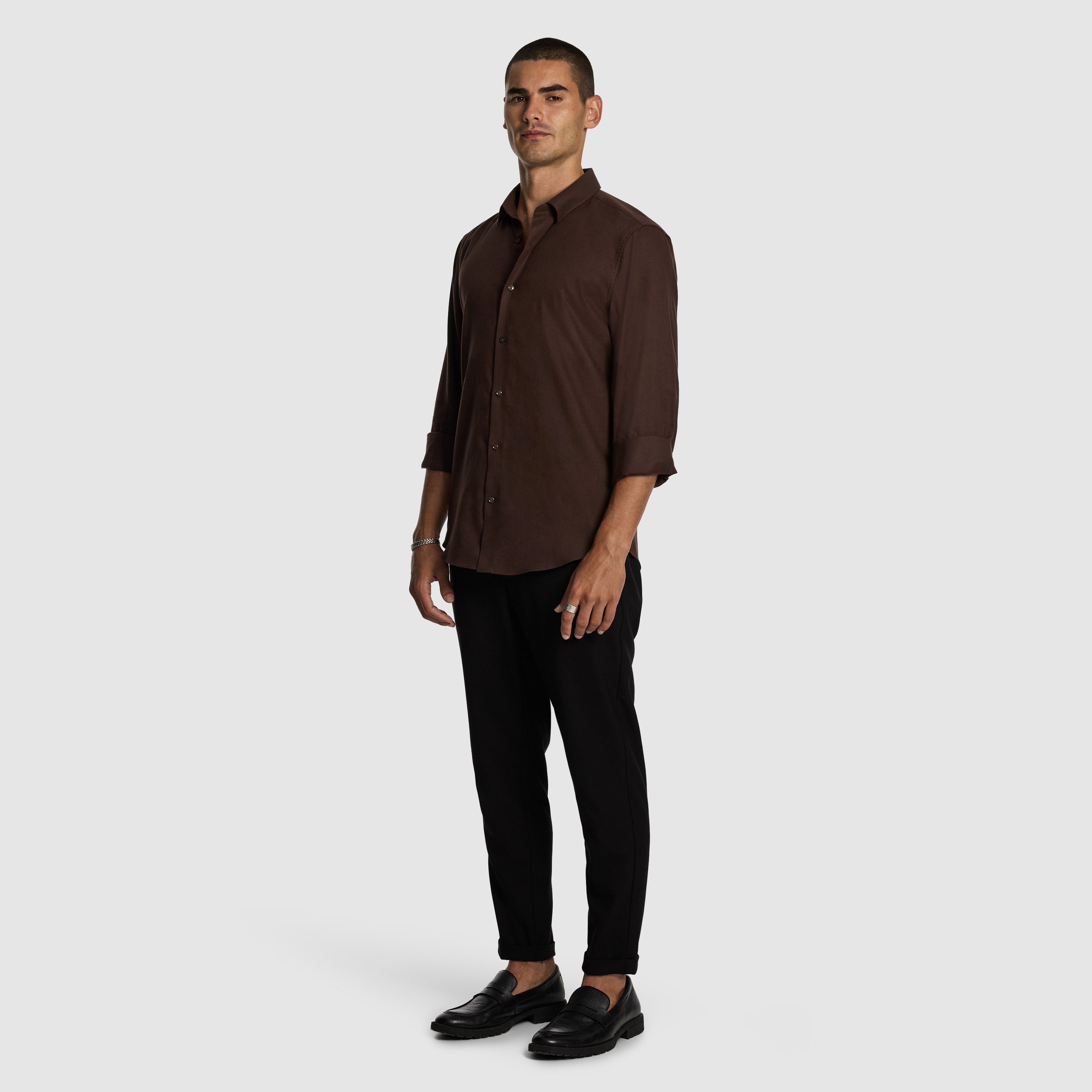 Chocolate Hargrove Brushed Shirt