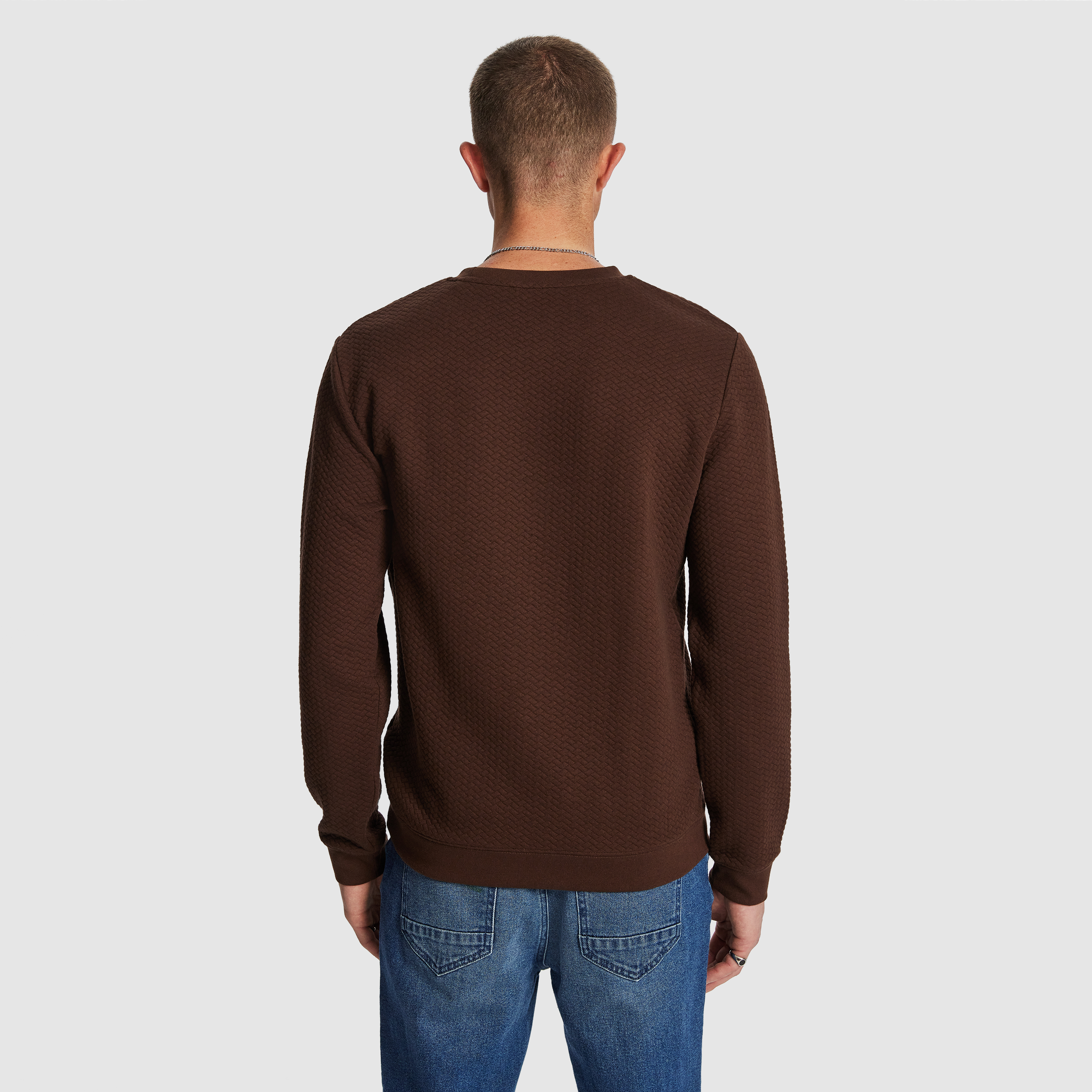 Tech Crew Neck Textured Sweatshirt