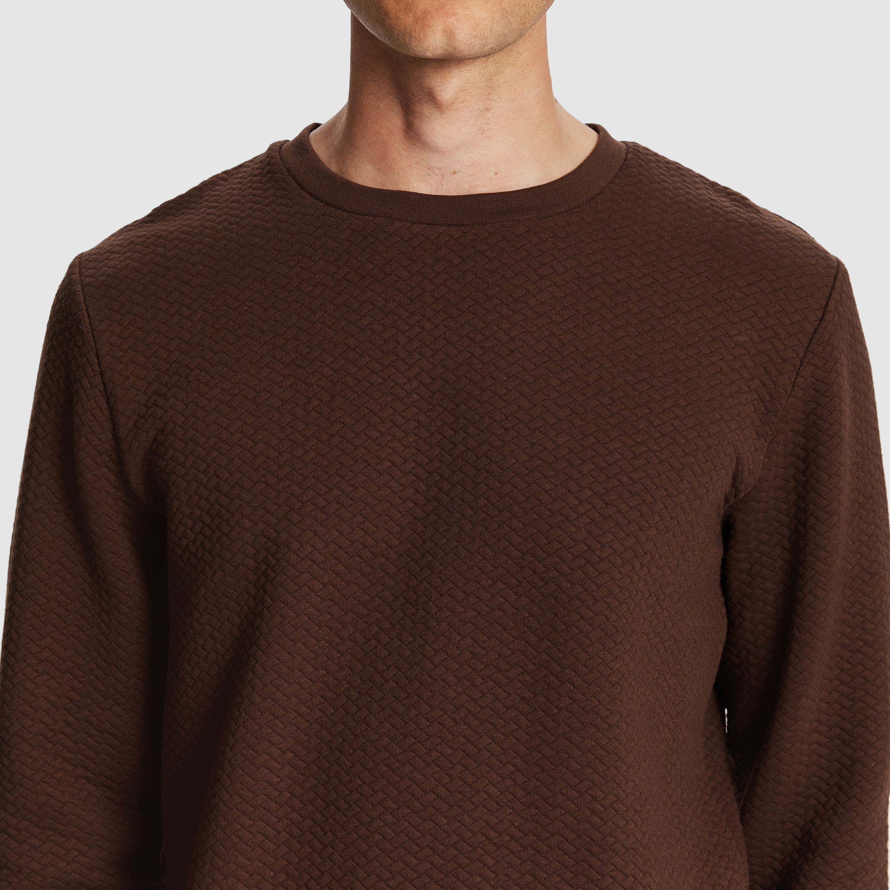 Tech Crew Neck Textured Sweatshirt
