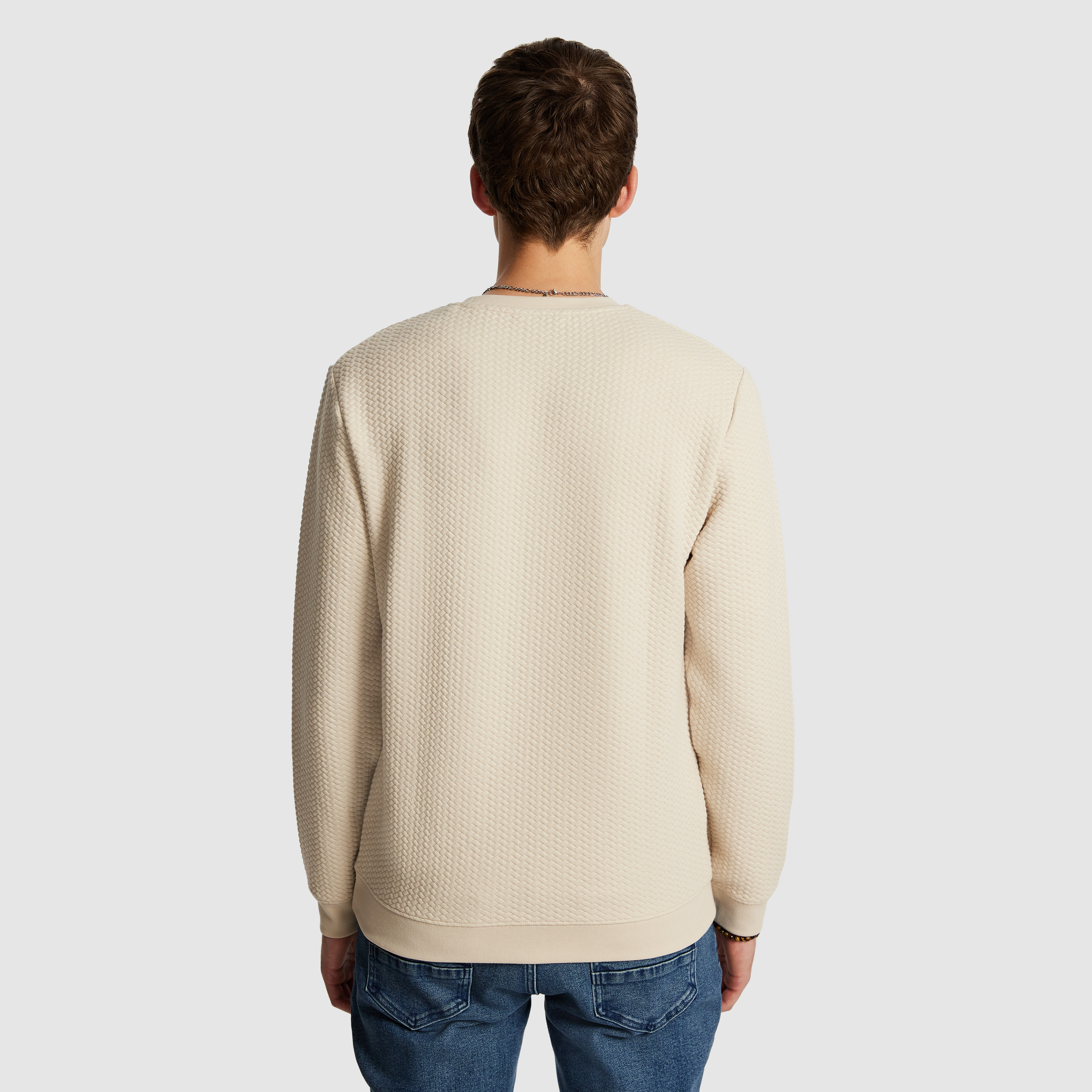 Tech Crew Neck Textured Sweatshirt
