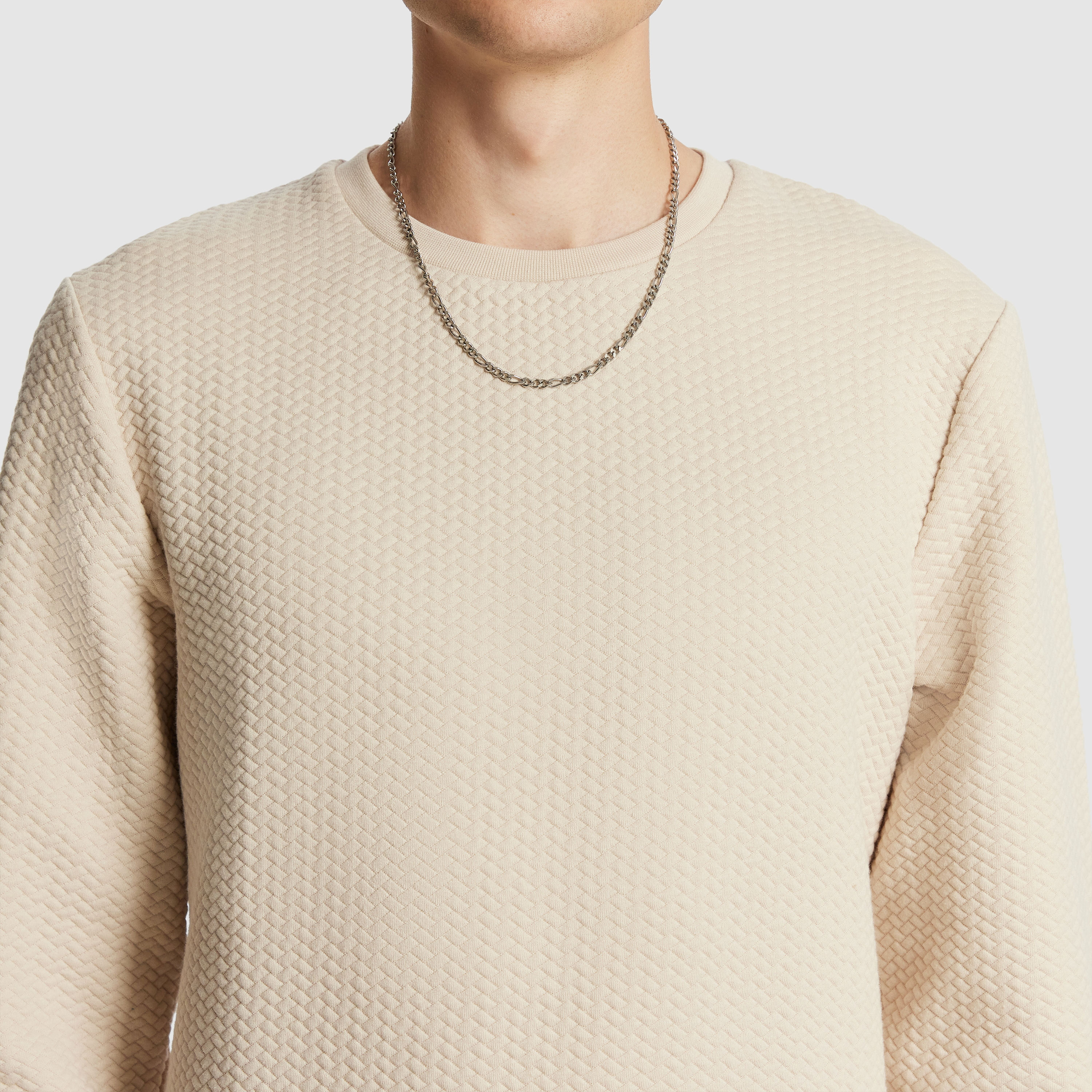 Tech Crew Neck Textured Sweatshirt