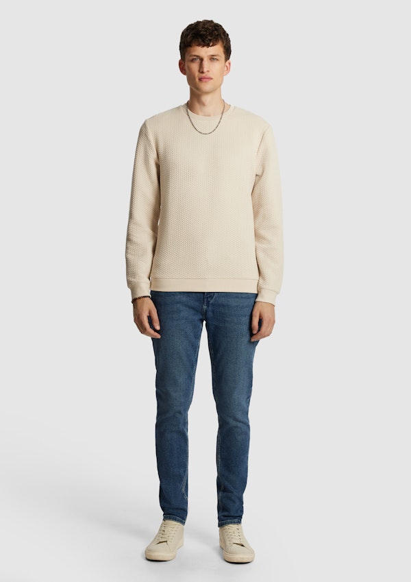 Natural Tech Crew Neck Textured Sweatshirt
