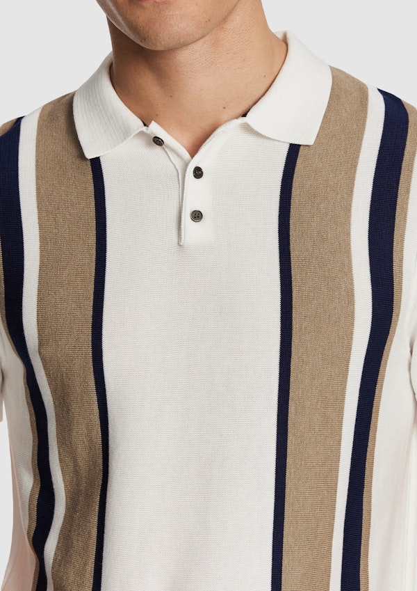White Simpson Knitted Polo Shirt