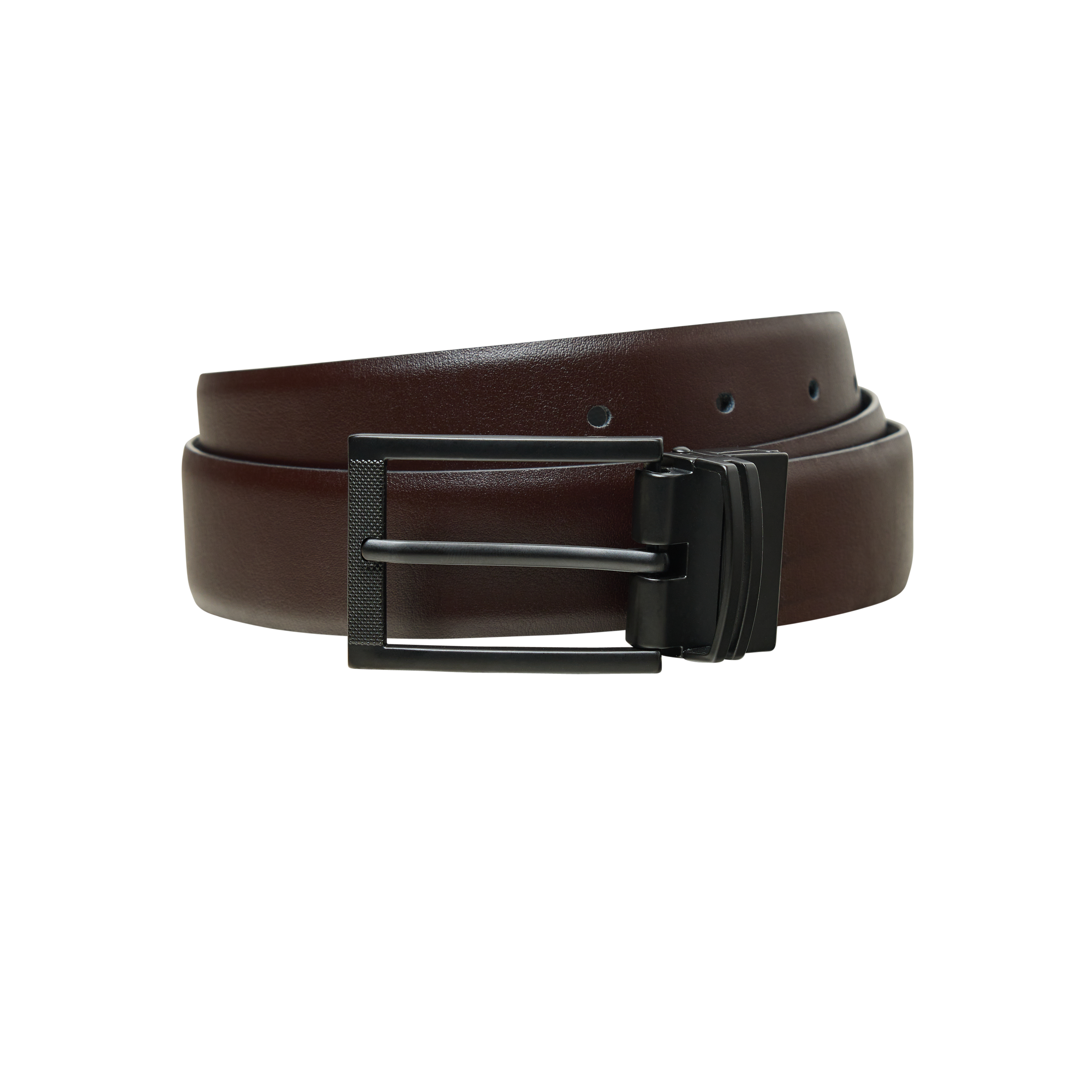 Black Brown Terrace Textured Reversible Belt