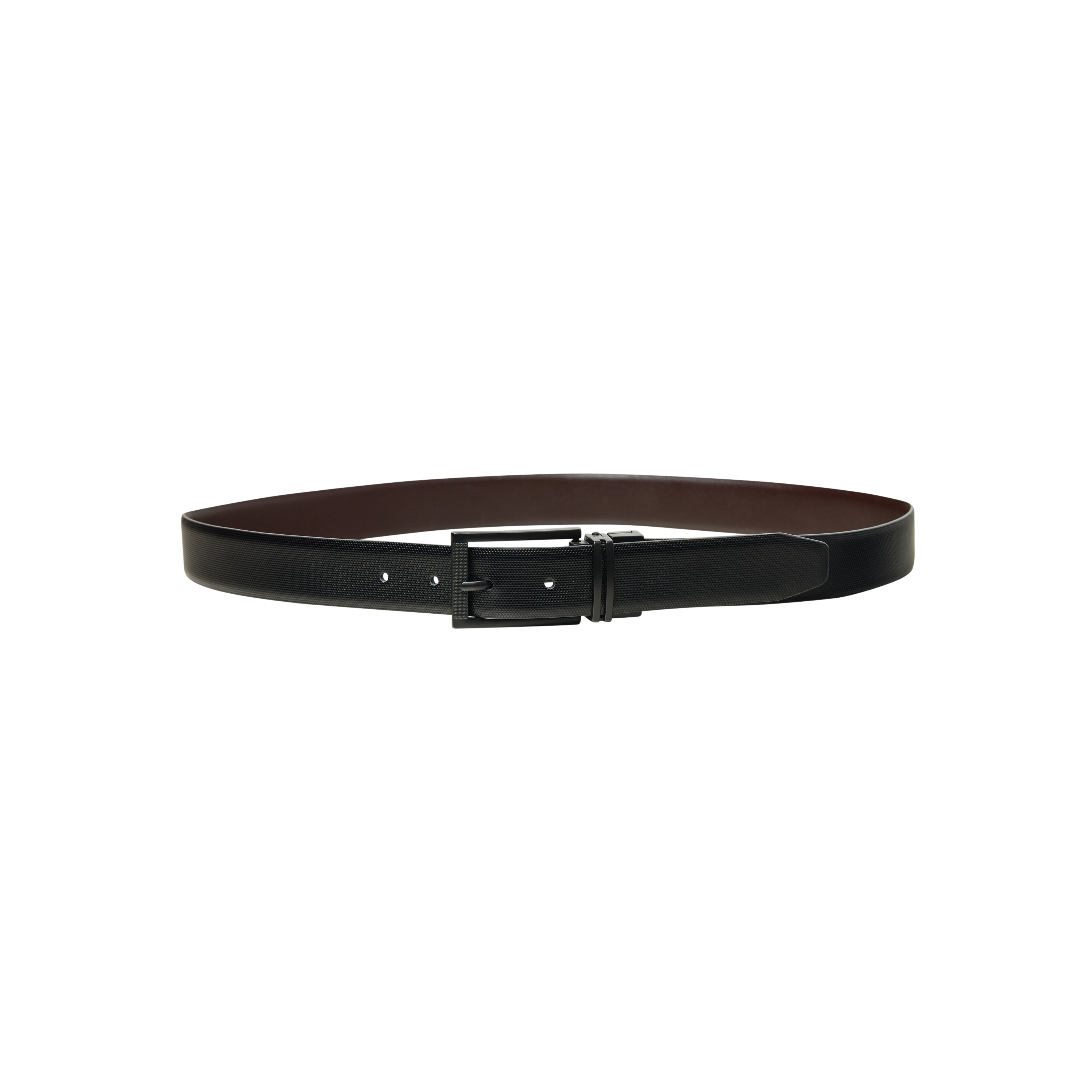 Black Brown Terrace Textured Reversible Belt