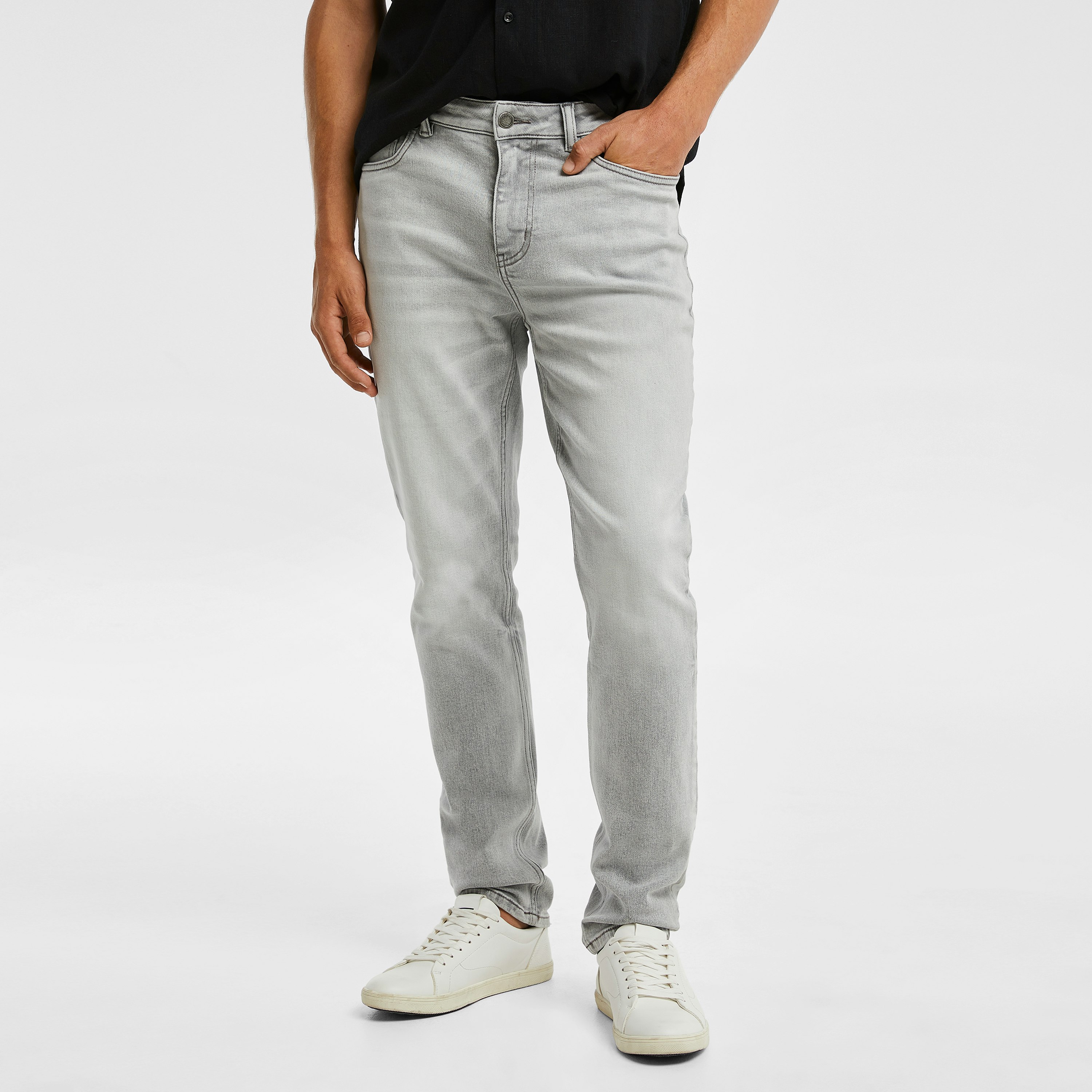 Grey slim 2024 tapered jeans