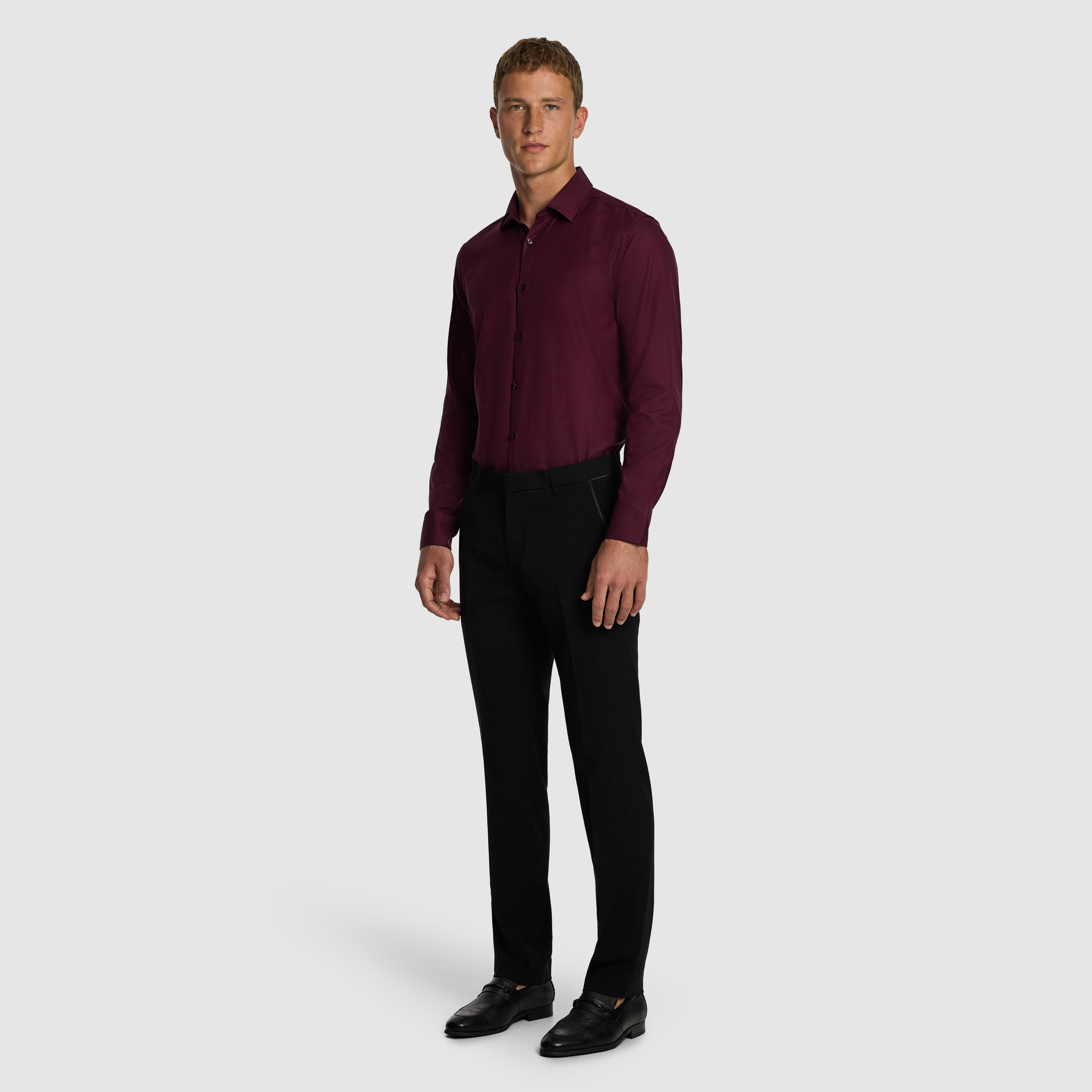 Monaco Pure Cotton Textured Dress Shirt
