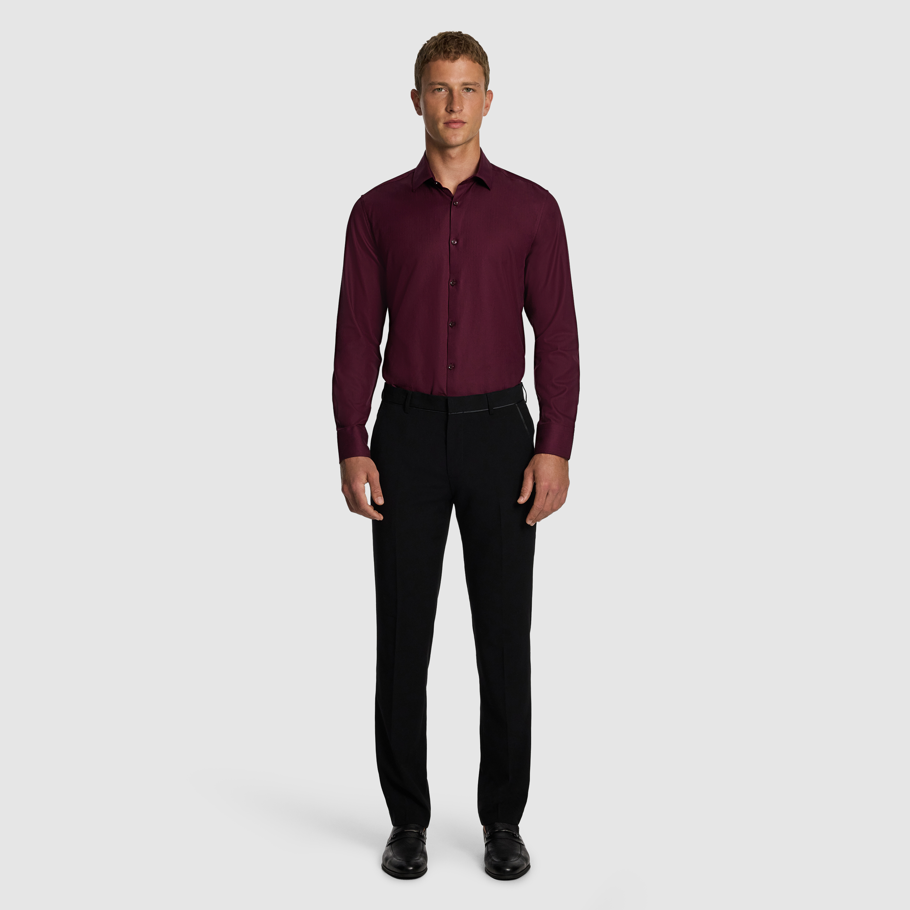 Monaco Pure Cotton Textured Dress Shirt