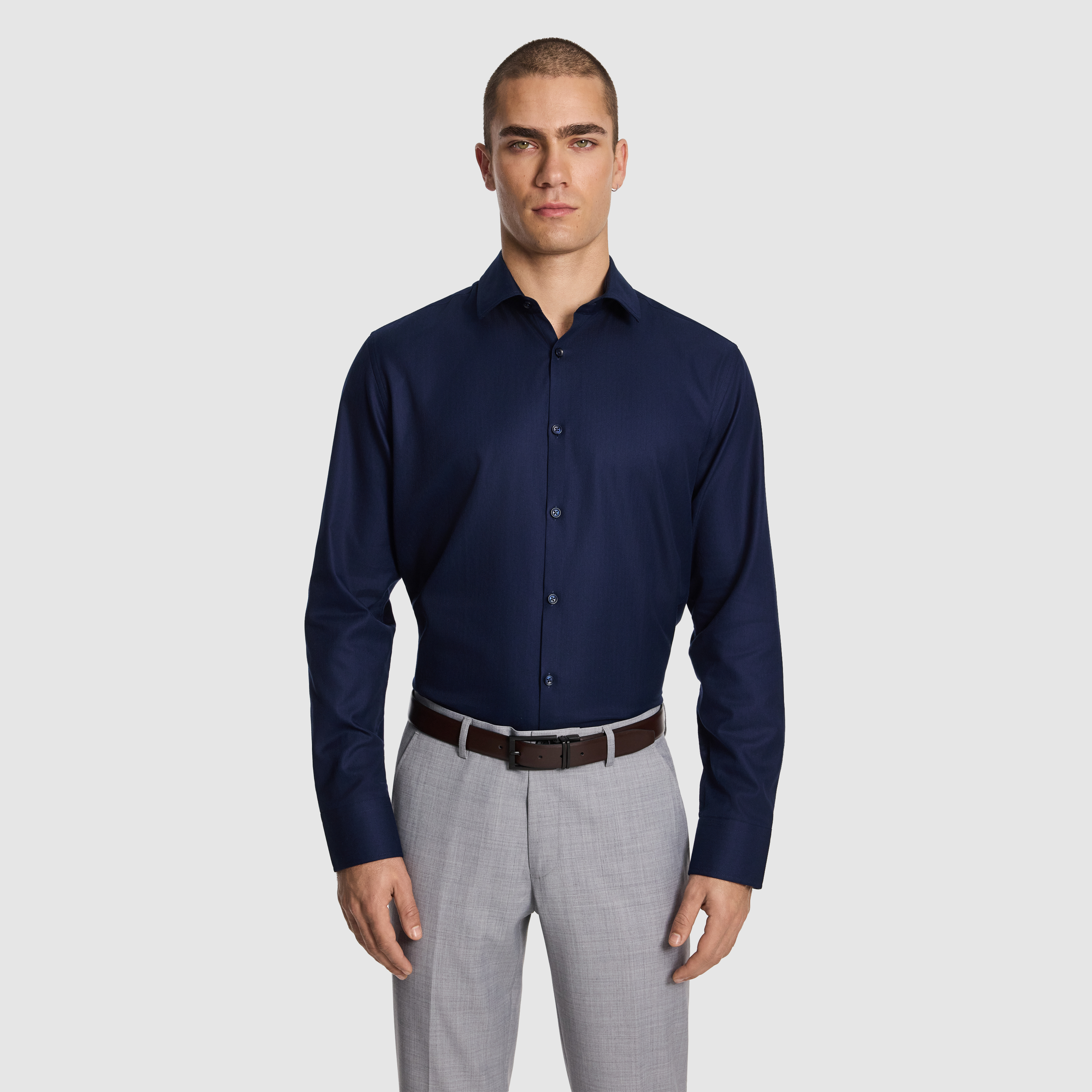 Monaco Pure Cotton Textured Dress Shirt