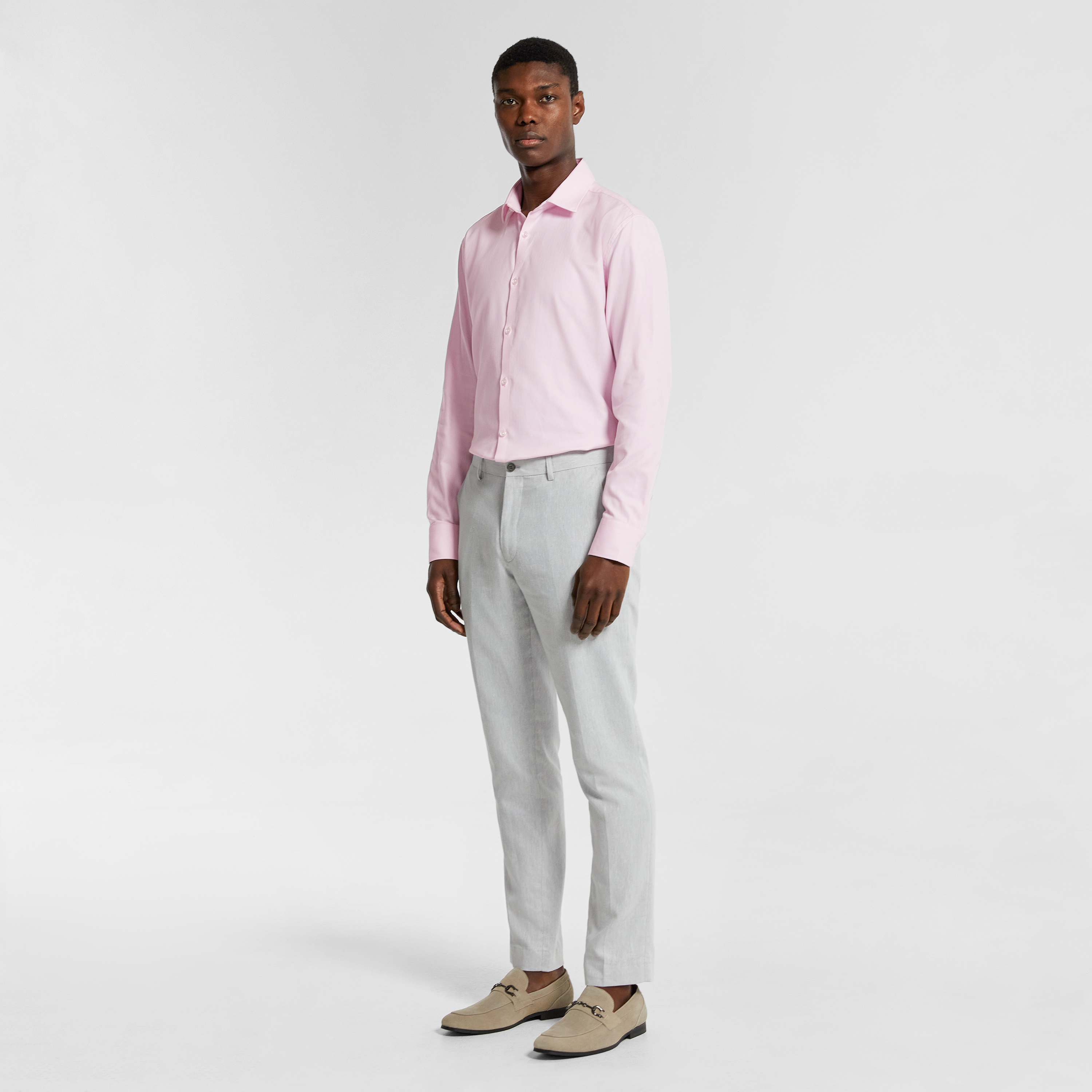 Pink Monaco Pure Cotton Textured Dress Shirt