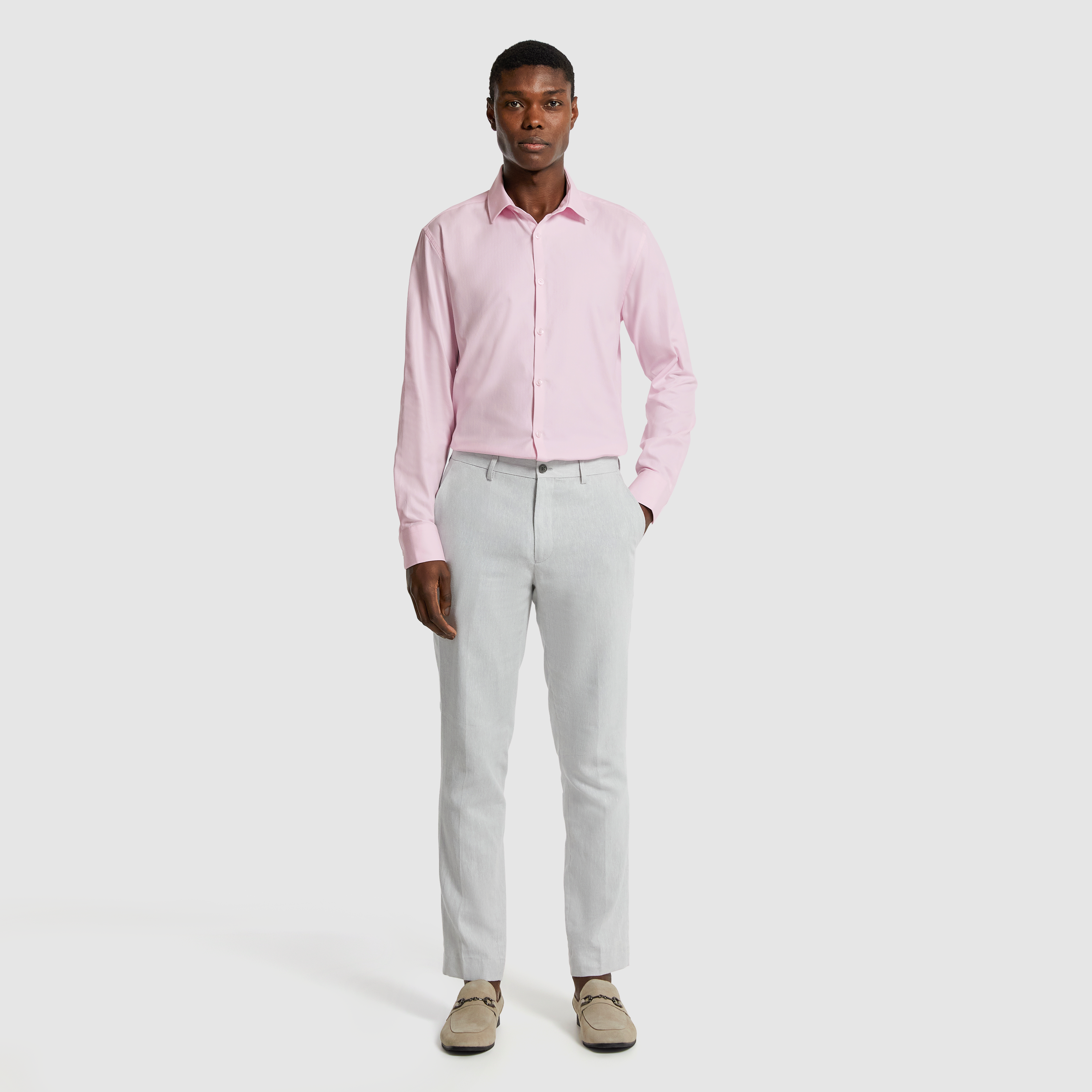Pink Monaco Pure Cotton Textured Dress Shirt