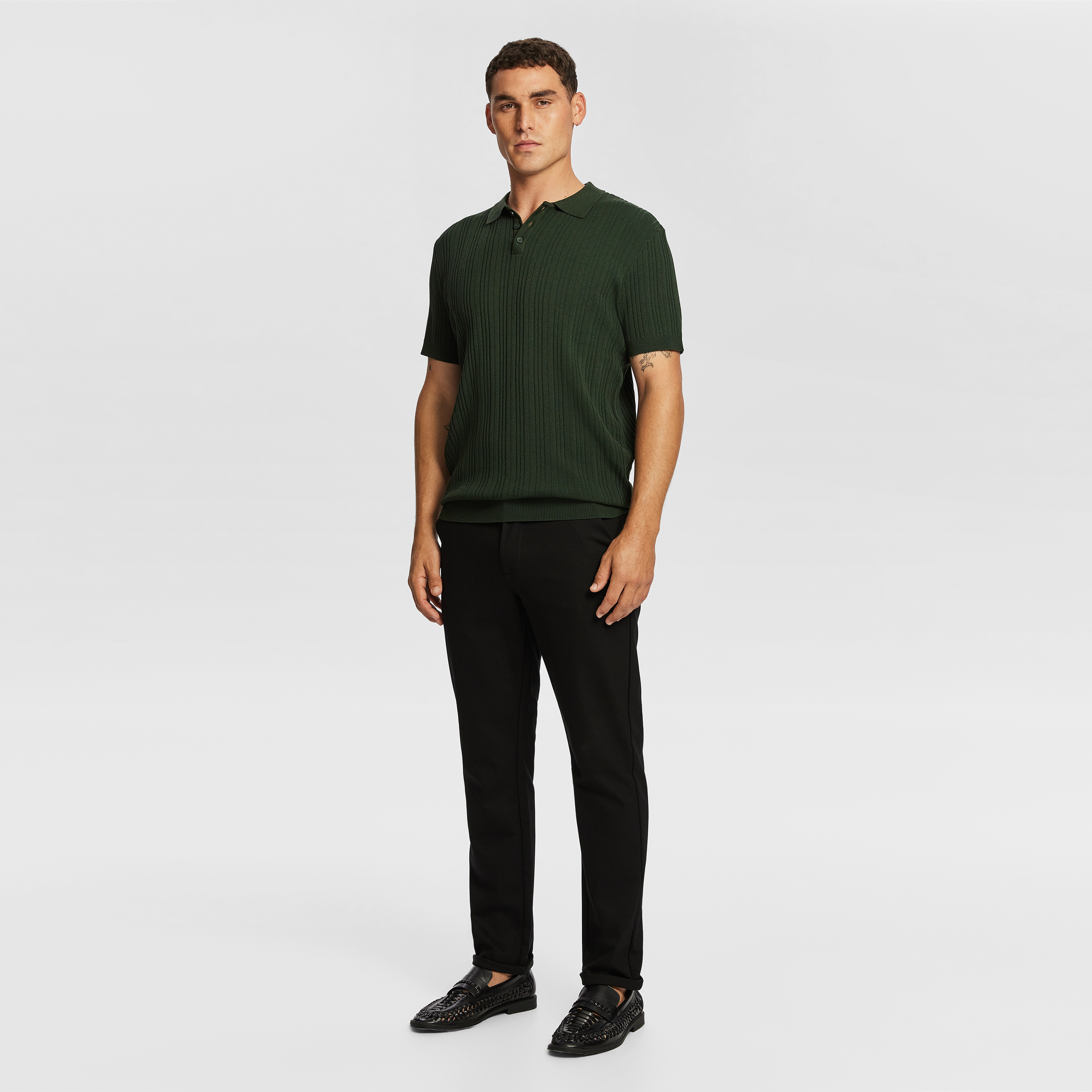 Forest Banderas Knitted Polo Shirt