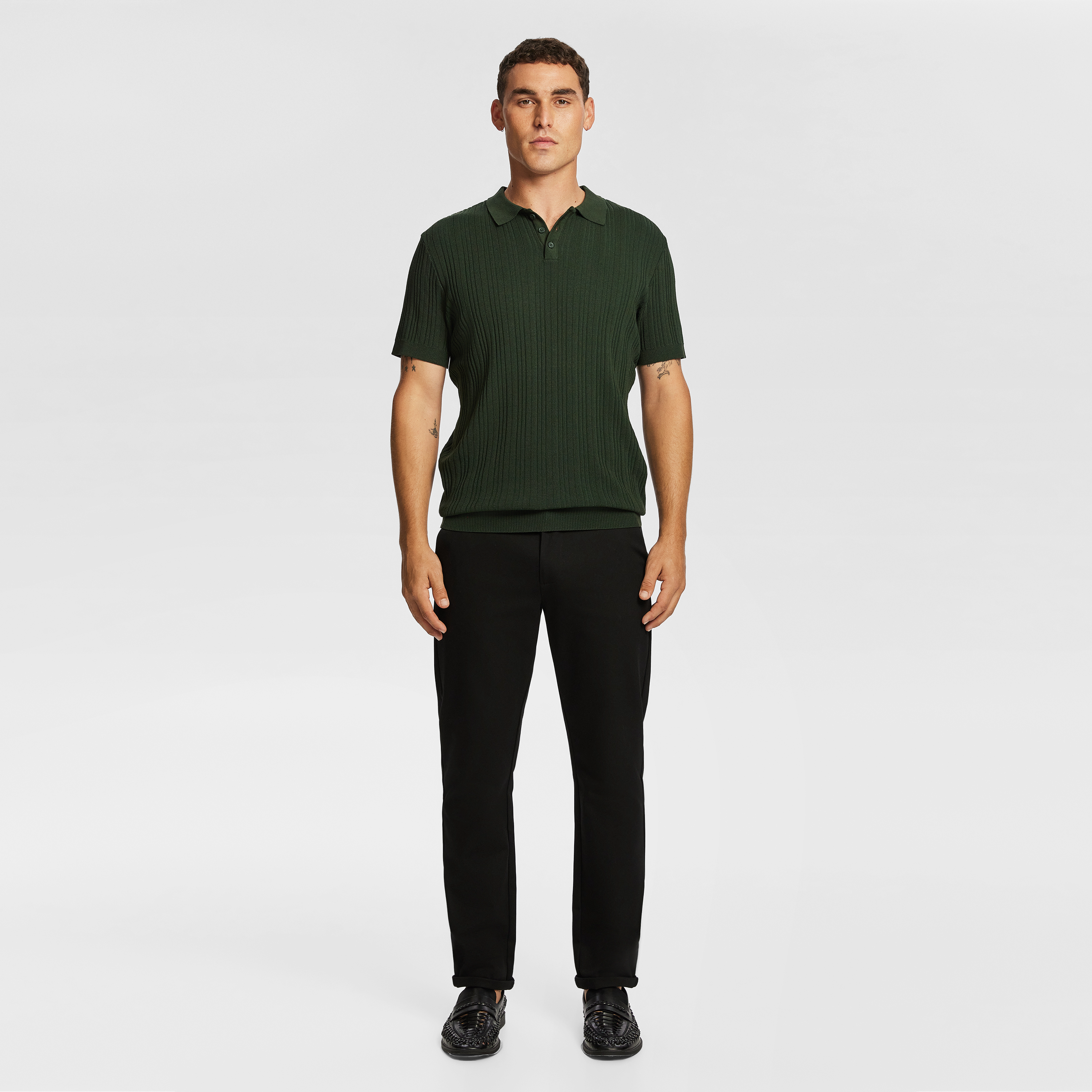 Forest Banderas Knitted Polo Shirt