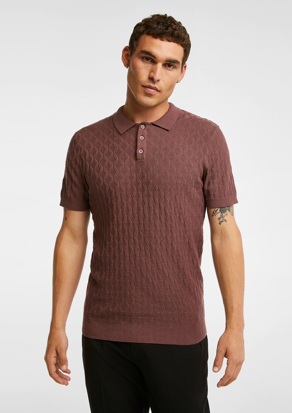 Knitted cotton polo shirt hotsell