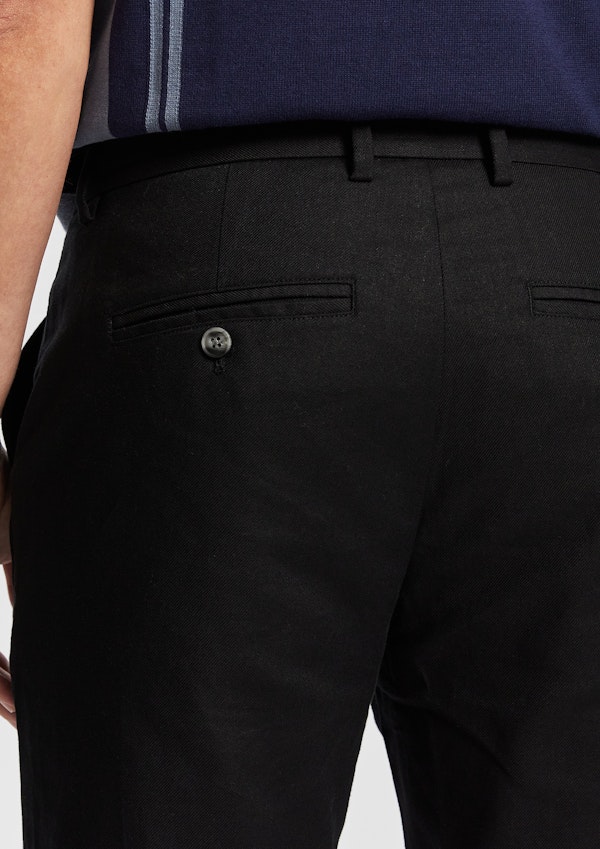 Black Panama Linen Chino Short