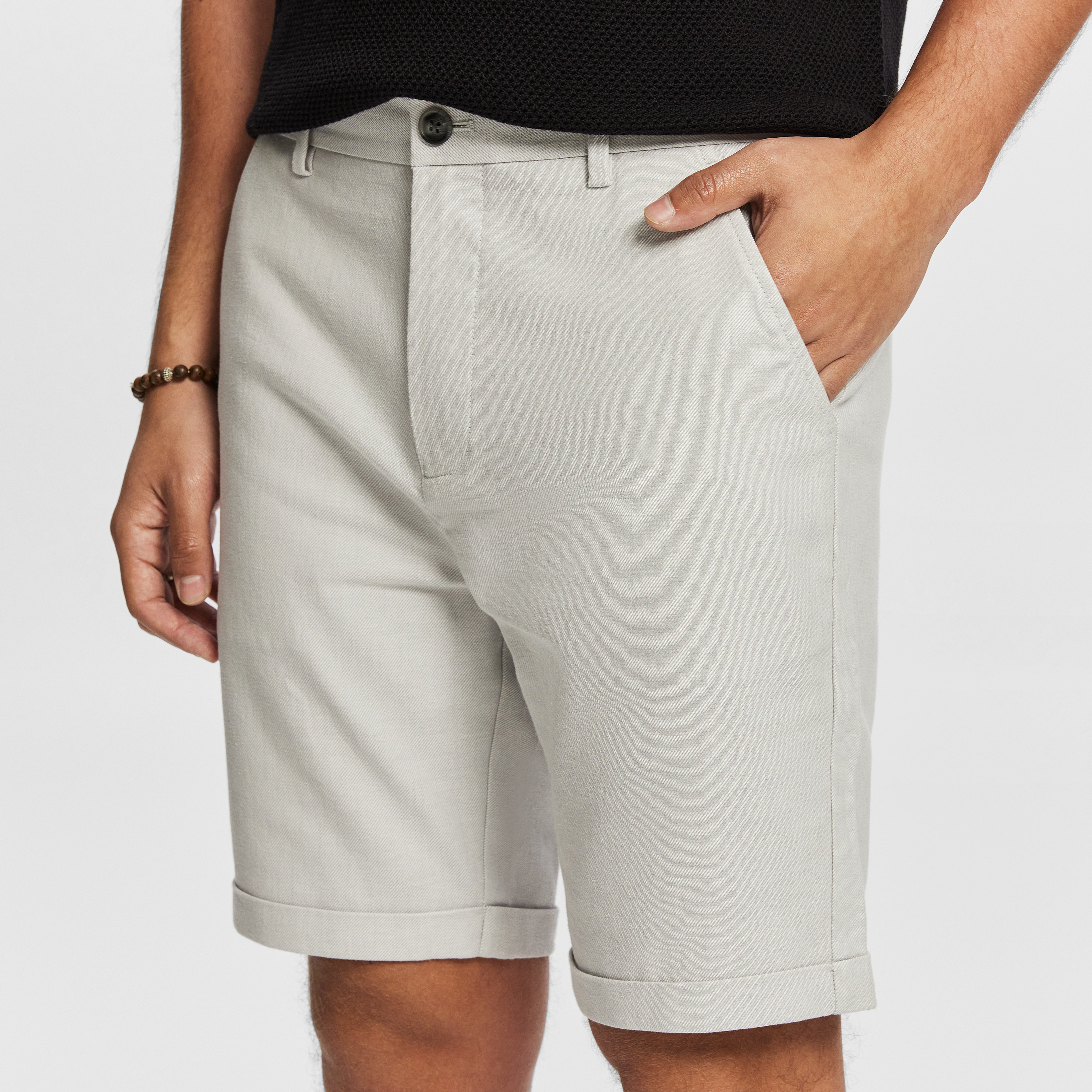 Ice Grey Panama Linen Chino Short