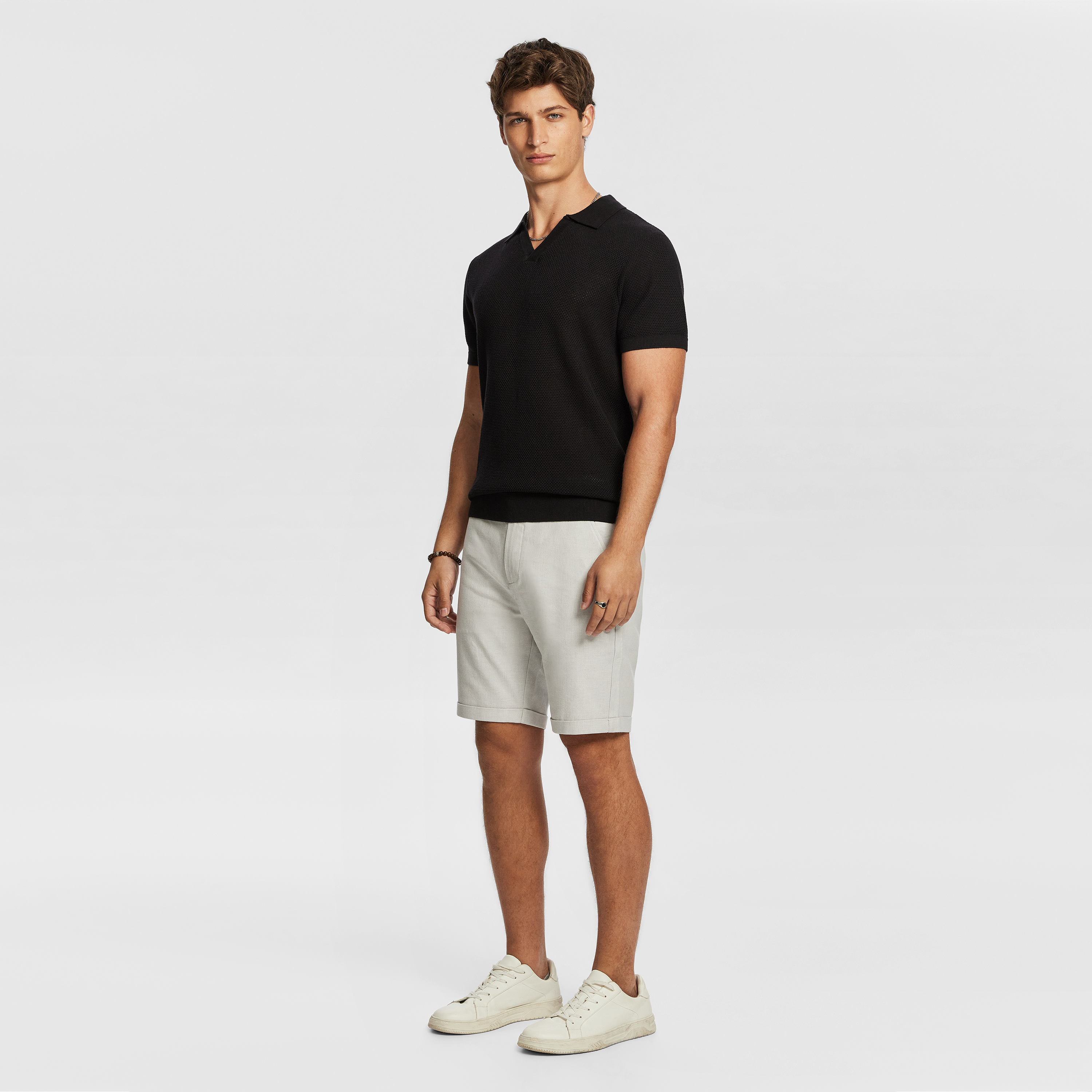 Ice Grey Panama Linen Chino Short