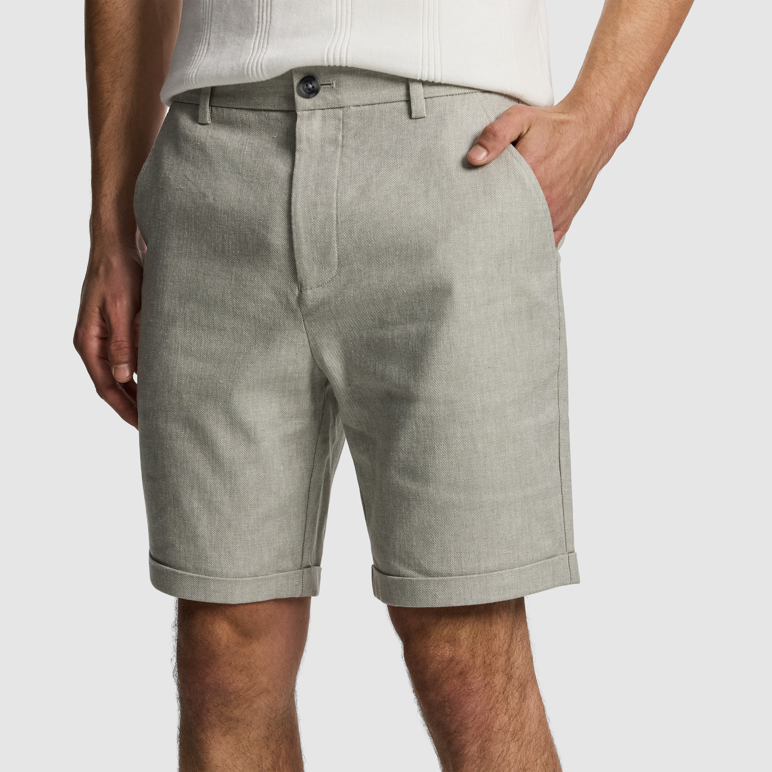 Sage Green Panama Linen Chino Short