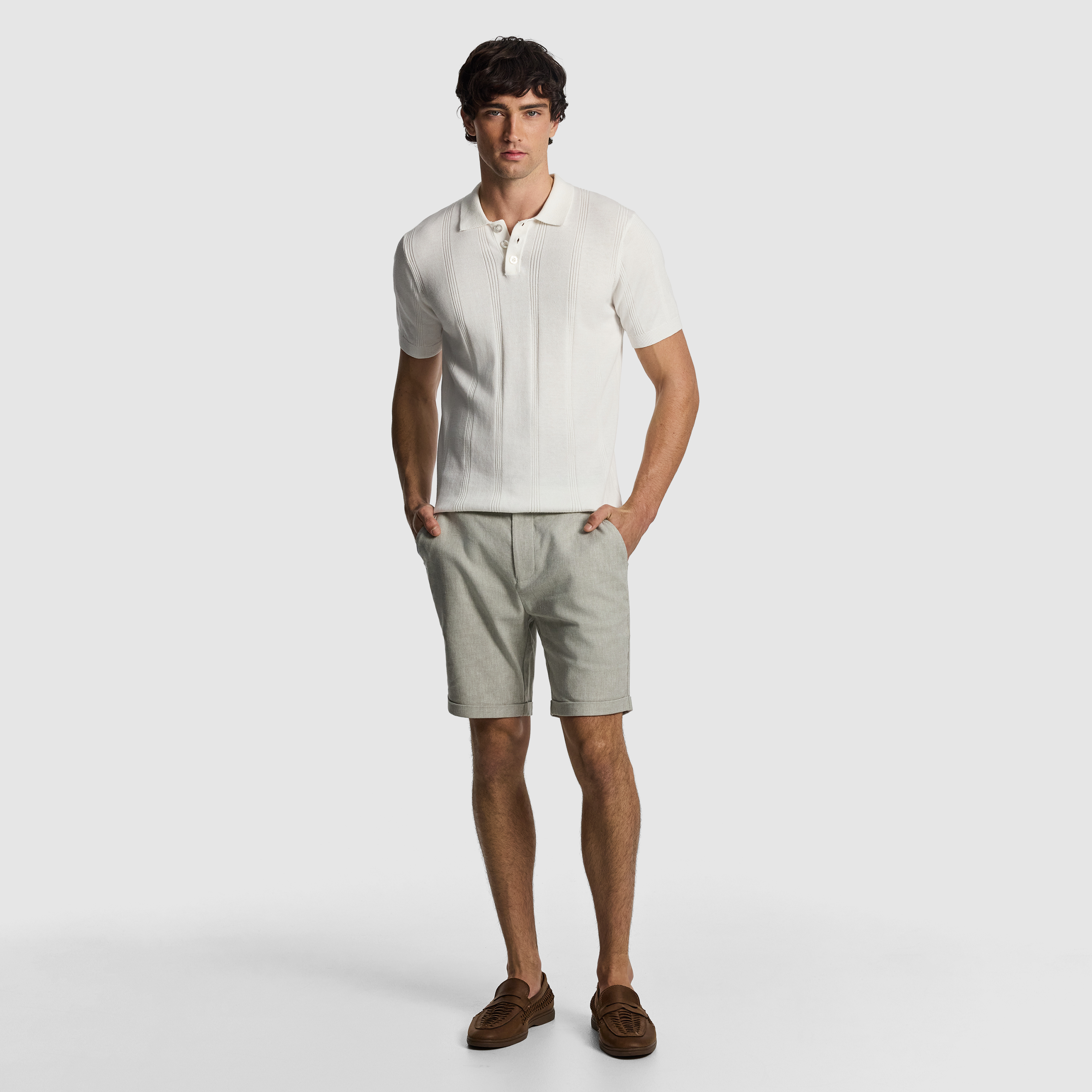 Sage Green Panama Linen Chino Short