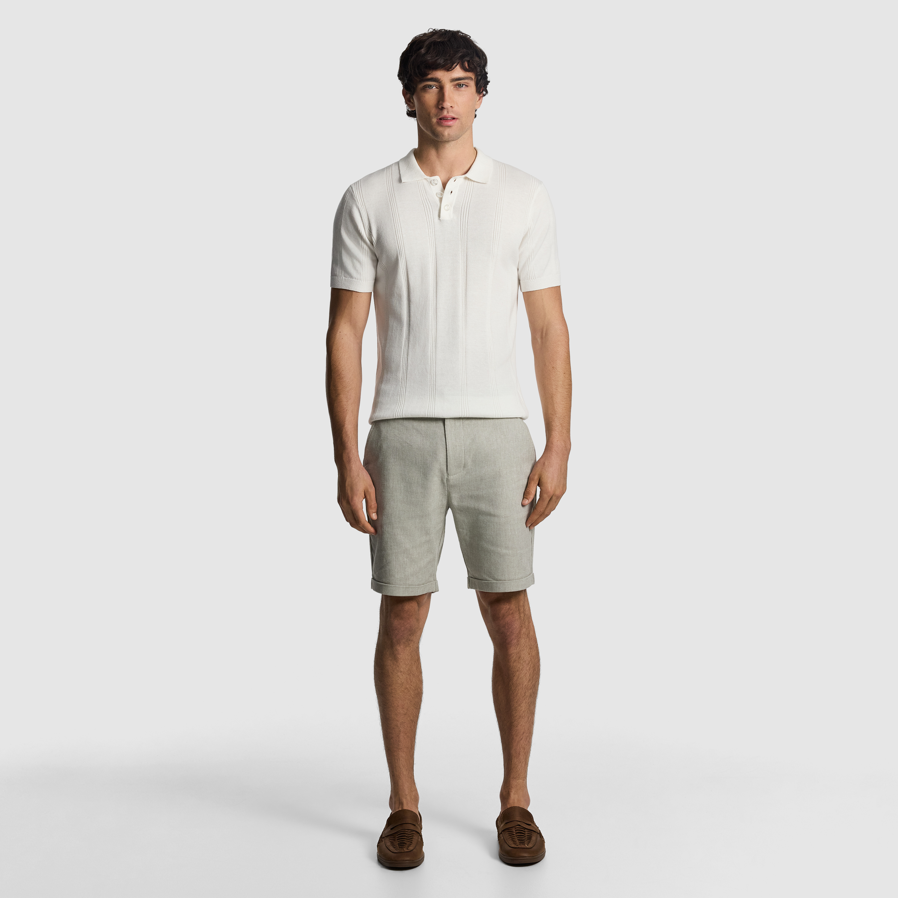 Sage Green Panama Linen Chino Short
