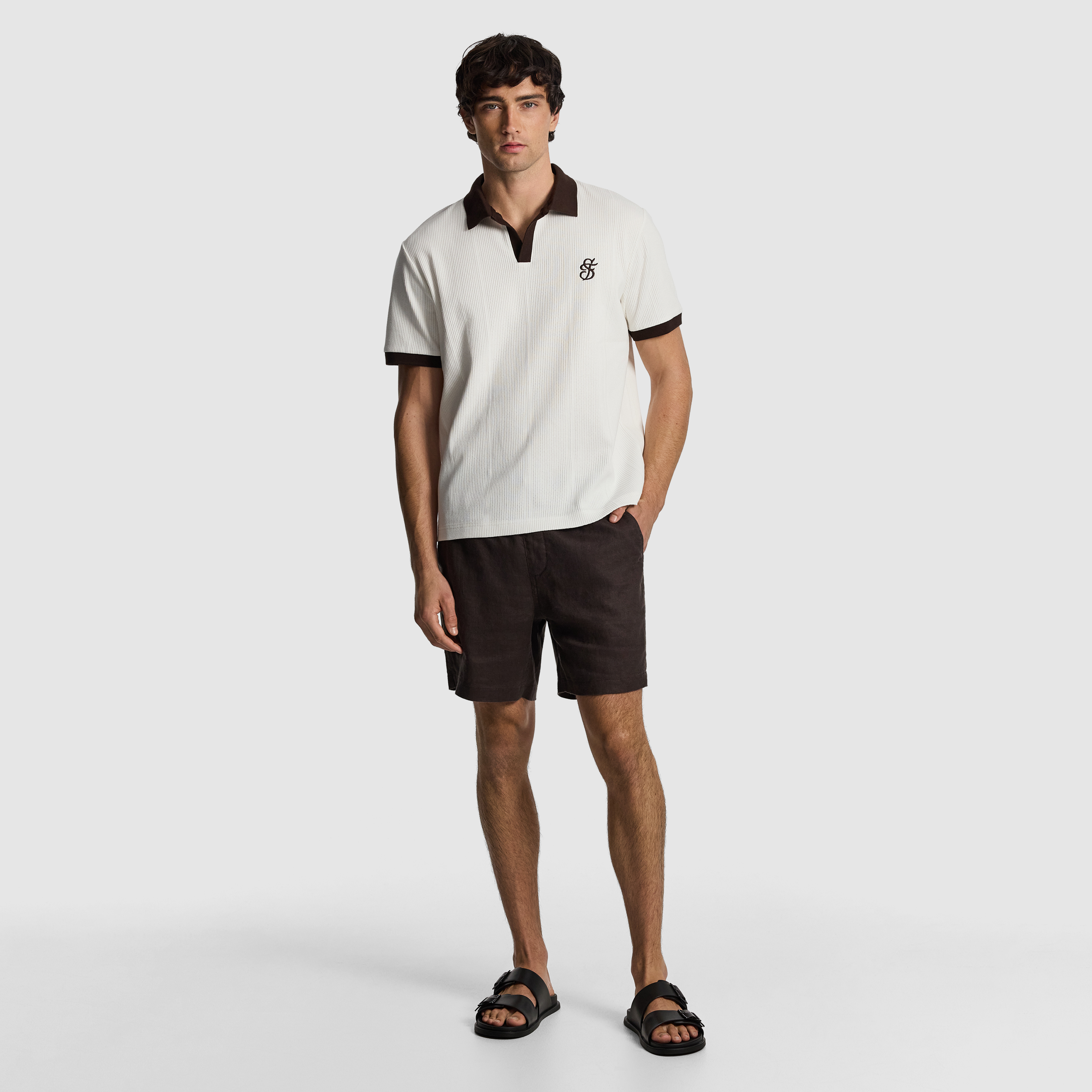 Chocolate Manta Pure Linen Short