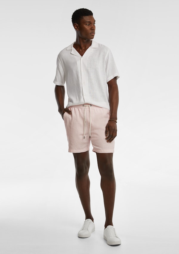 Mens pink linen shorts shop