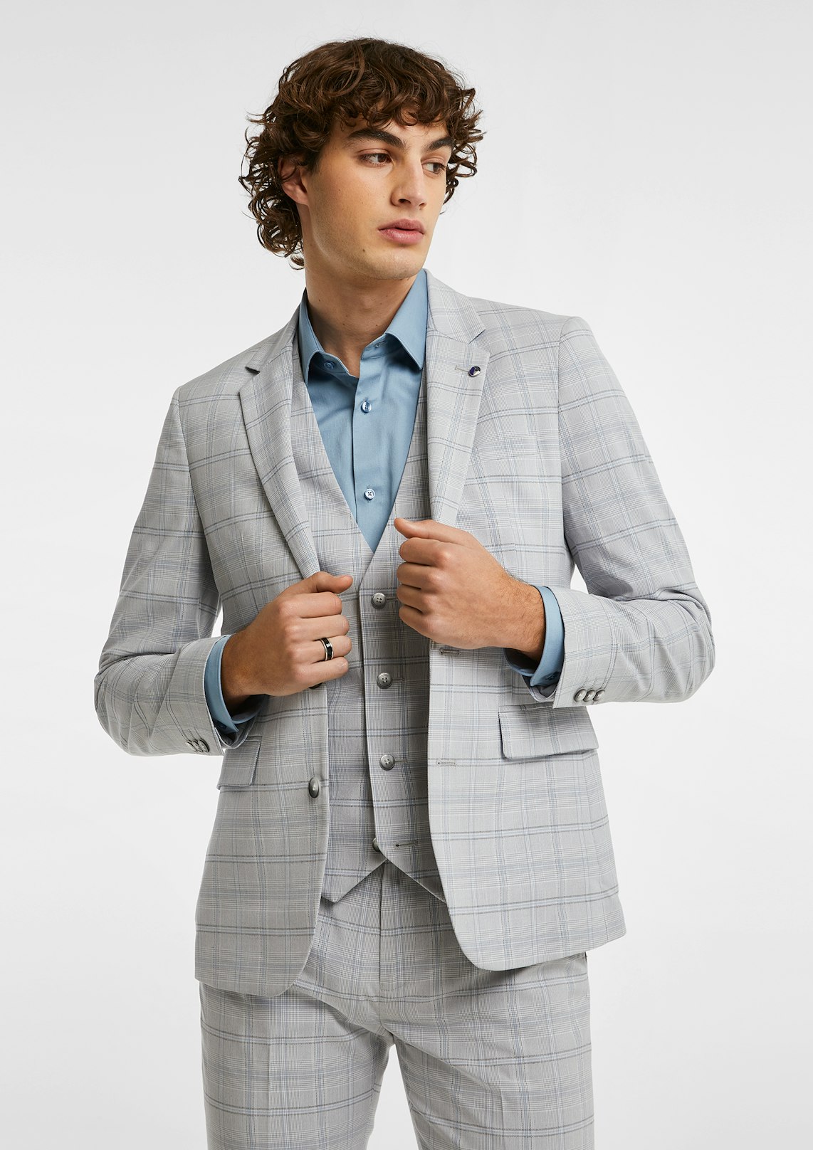 Silver sales suit jacket