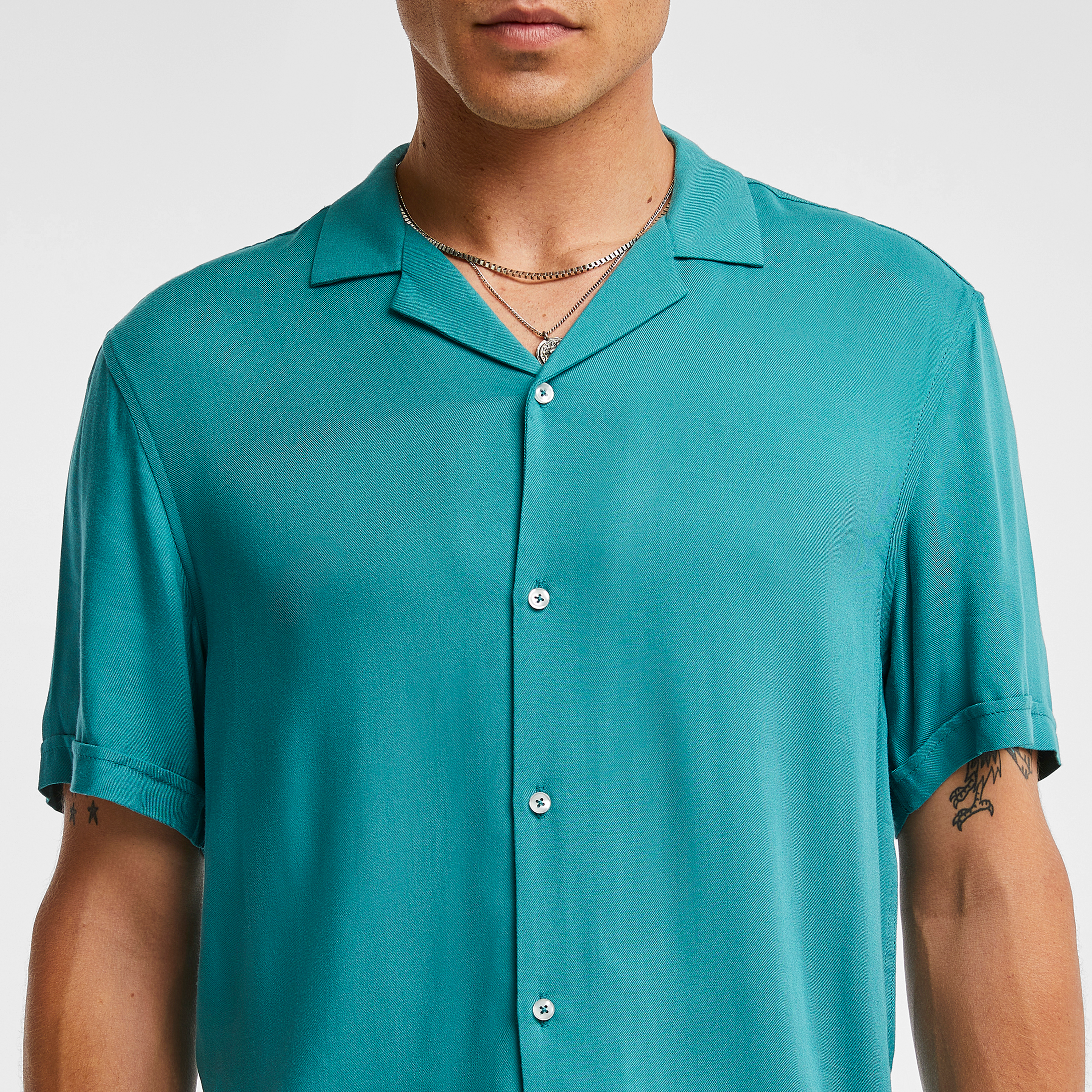 Green Ezekiel Viscose Shirt Men's Tops yd AU
