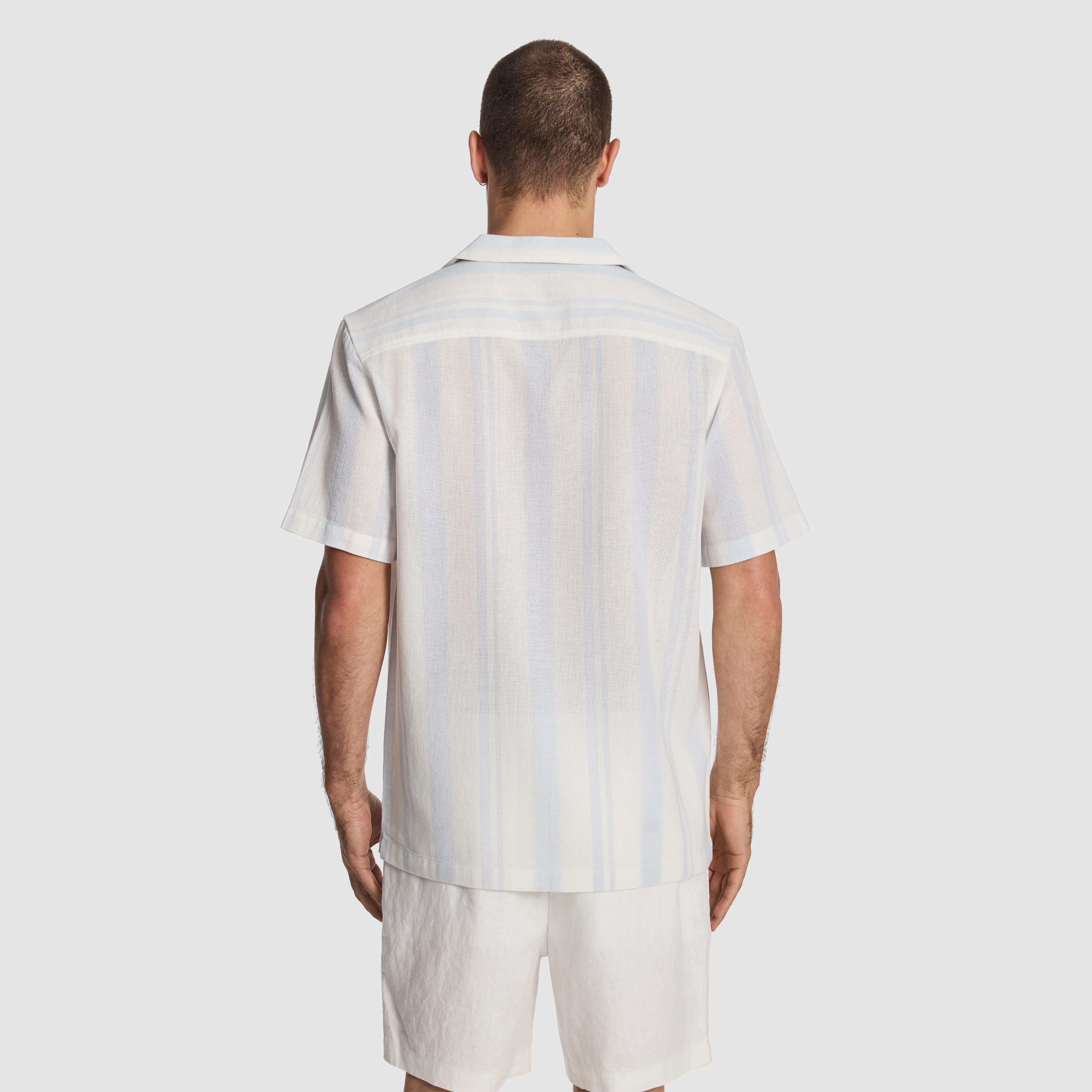 Light Blue Aruba Stripe Cotton Shirt