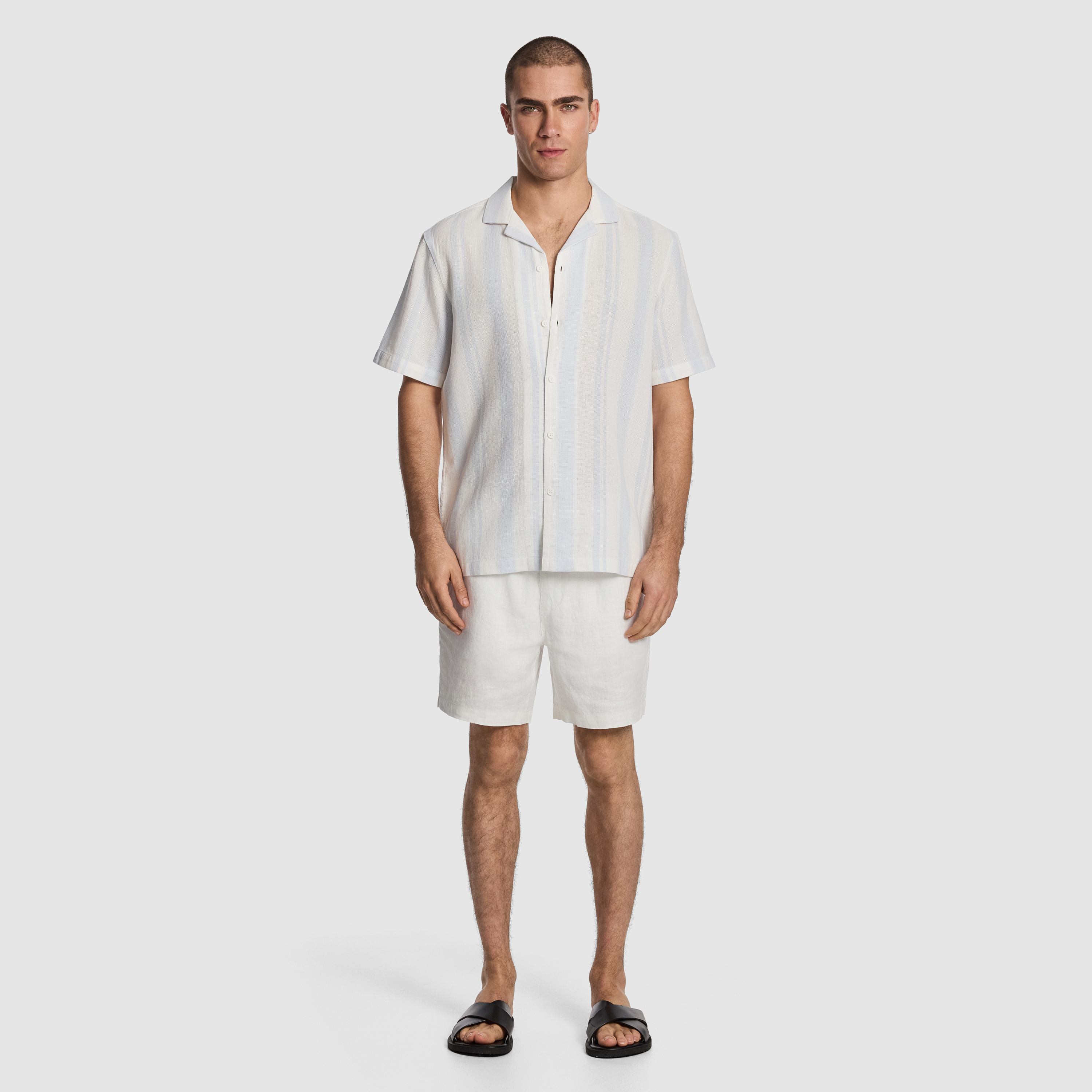 Light Blue Aruba Stripe Cotton Shirt