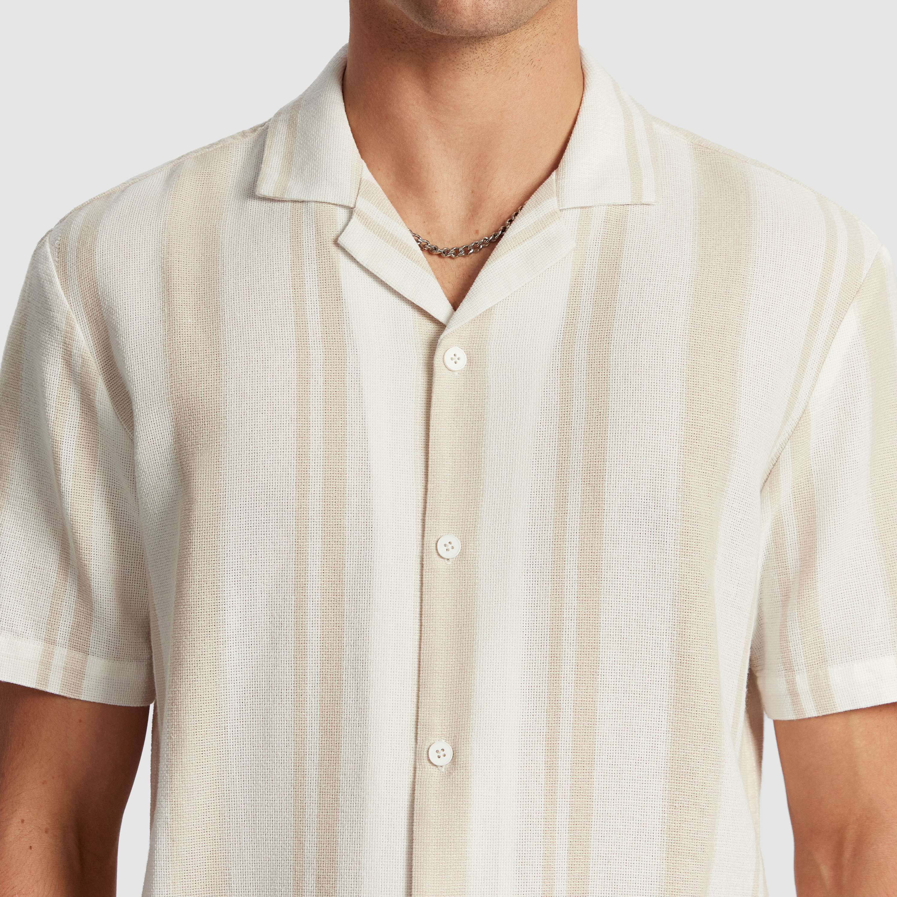 Natural Aruba Stripe Cotton Shirt