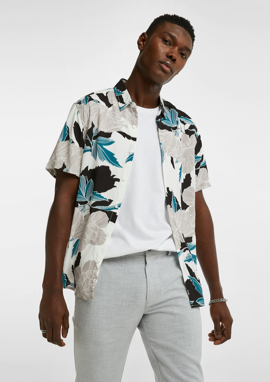 White Jesse Floral Viscose Shirt Men s Tops yd AU