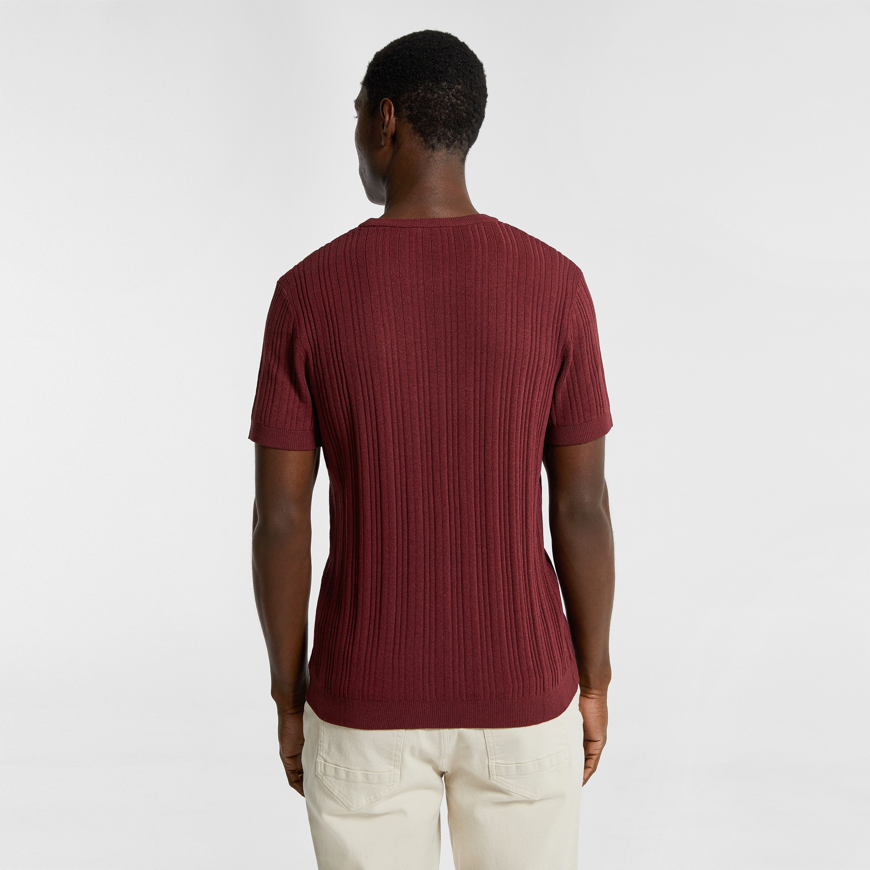 Burgundy Alistar Knitted Tee
