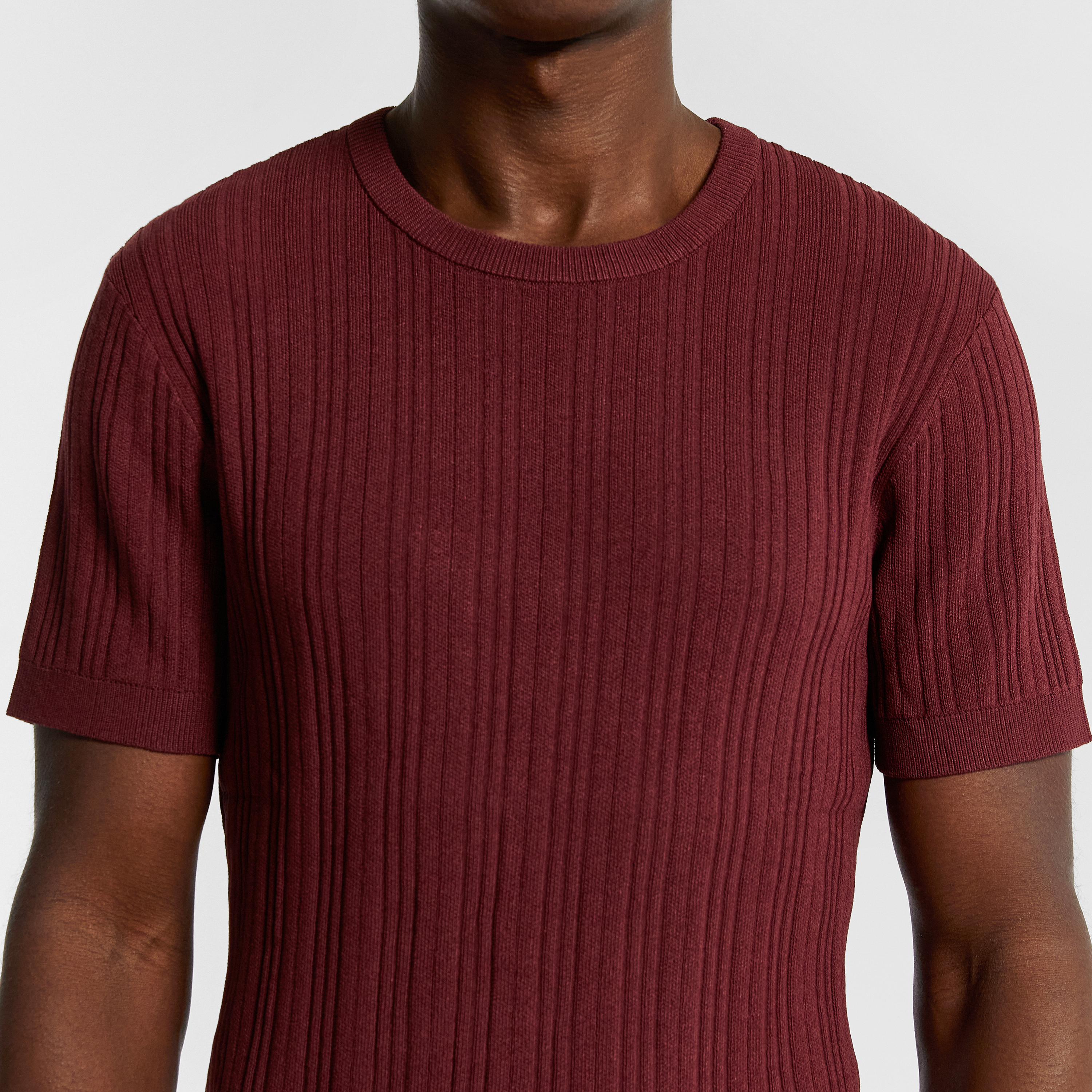 Burgundy Alistar Knitted Tee
