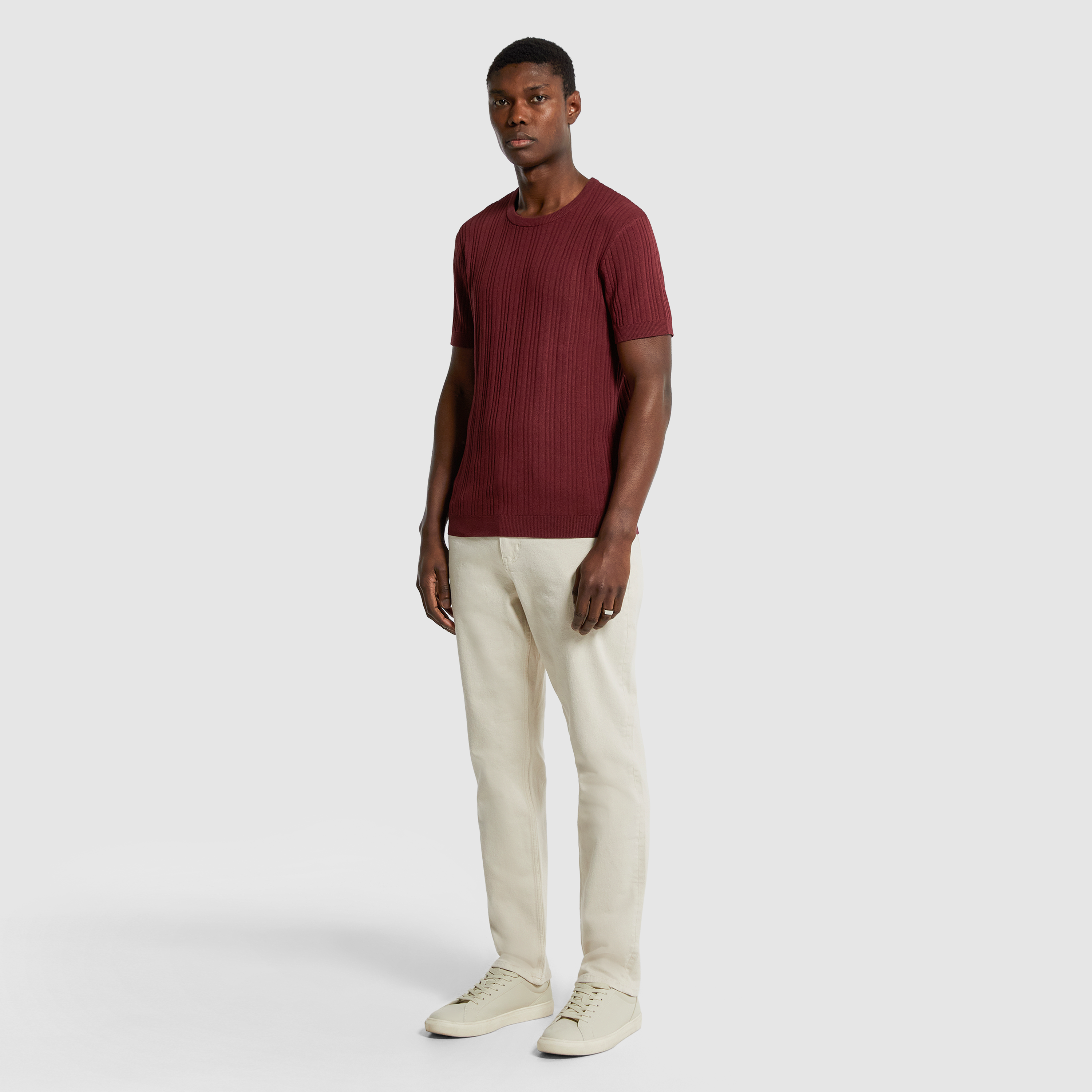 Burgundy Alistar Knitted Tee