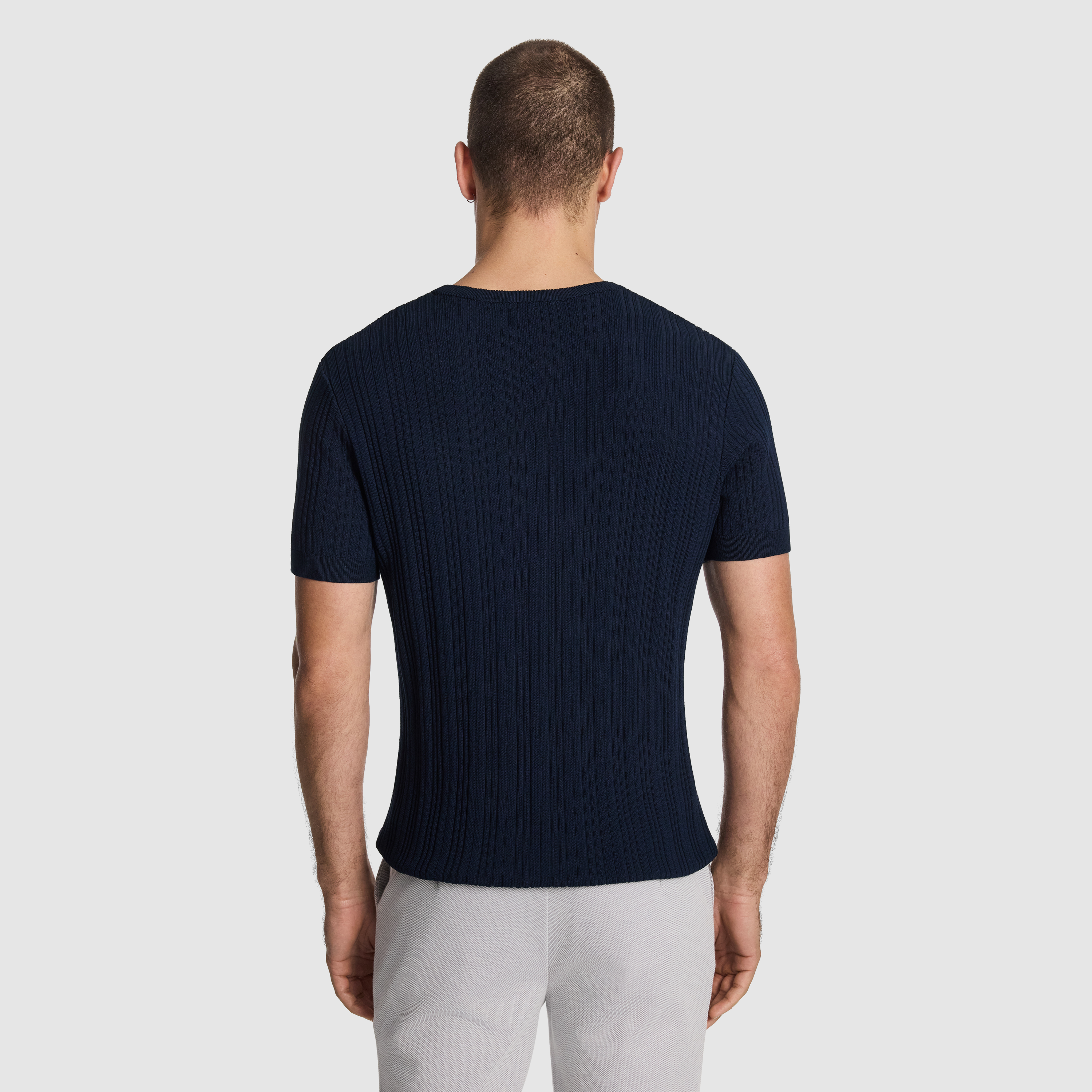 Navy Alistar Knitted Tee