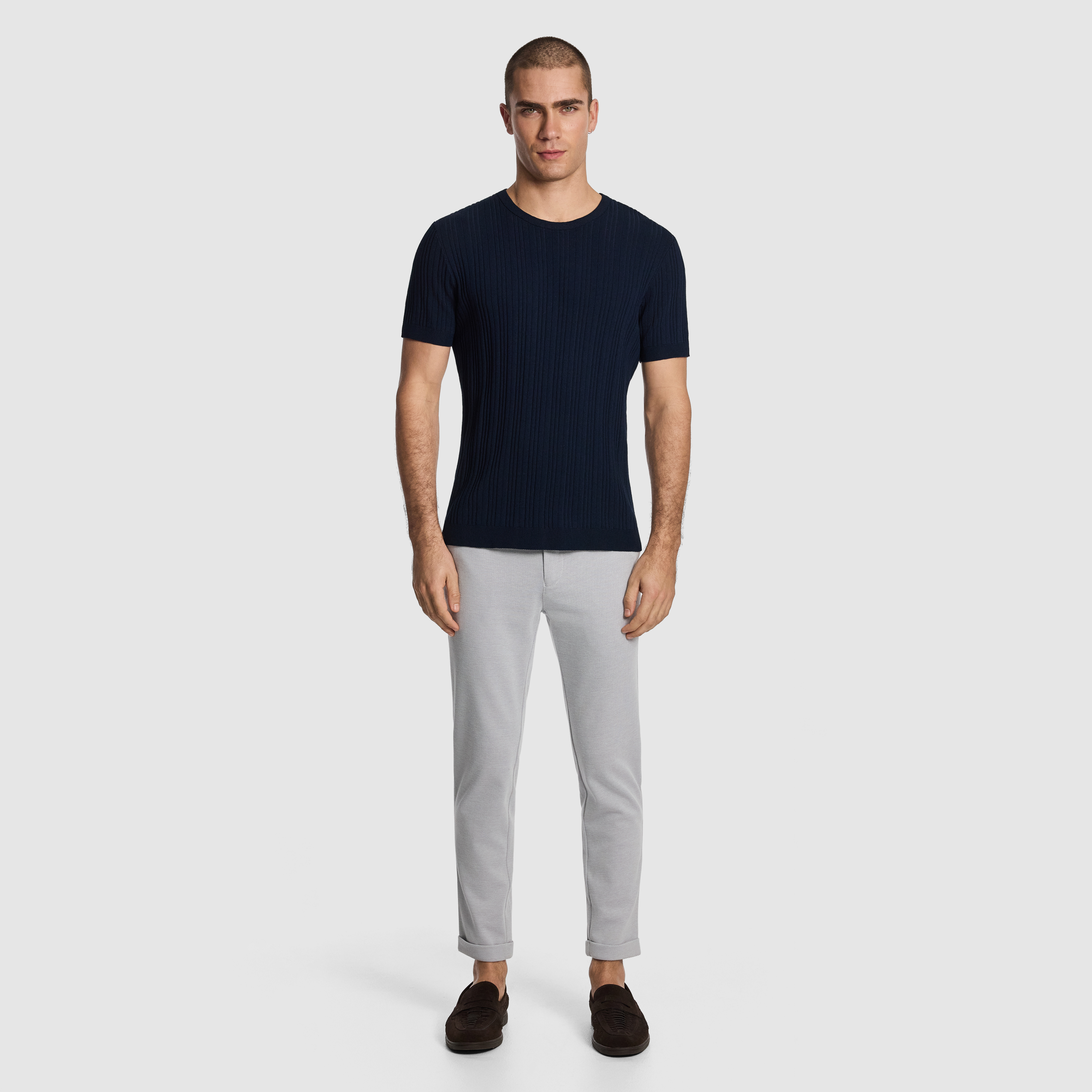 Navy Alistar Knitted Tee